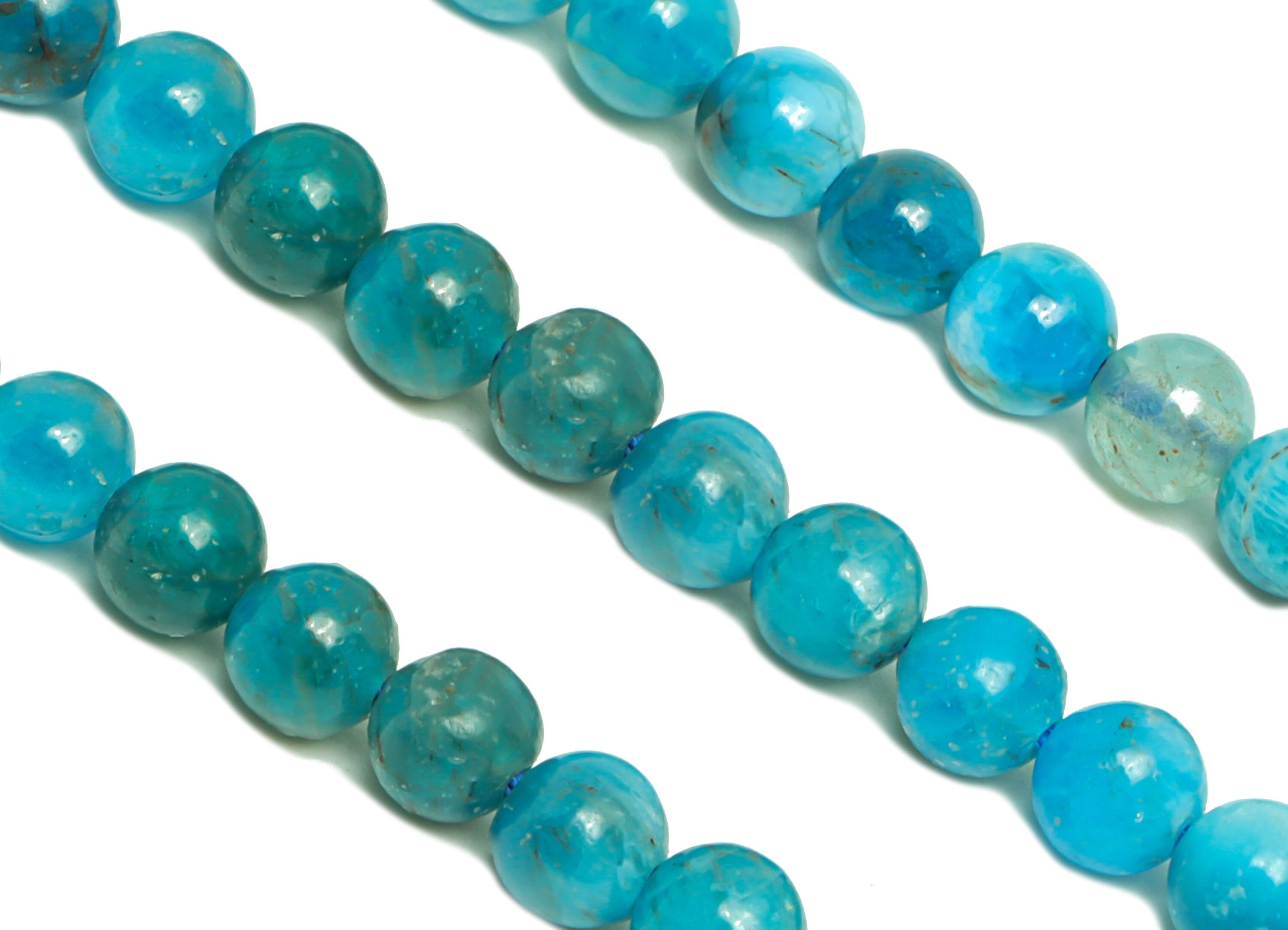 4mm Apatite Round Beads - Crystal Beads - Gemstone Apatite Beads - 15.5 &quot;/ Strand Round Beads - Natural Crystal Beads - NS2060 - DOMEDBAZAAR