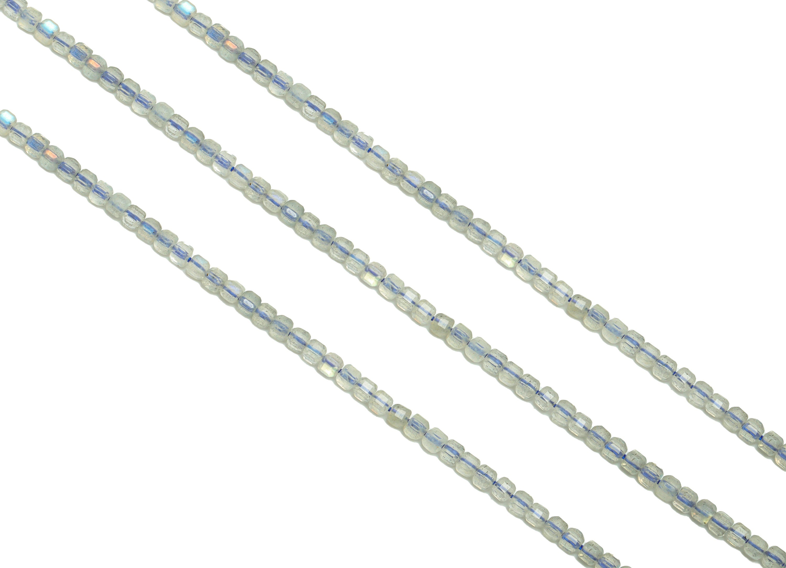 2.5mm Labradorite Cube Beads - Crystal Beads - Gemstone Labradorite Beads - 15.5 &quot;/ Strand Faceted Cube Beads - Natural Beads - NS2077 - DOMEDBAZAAR