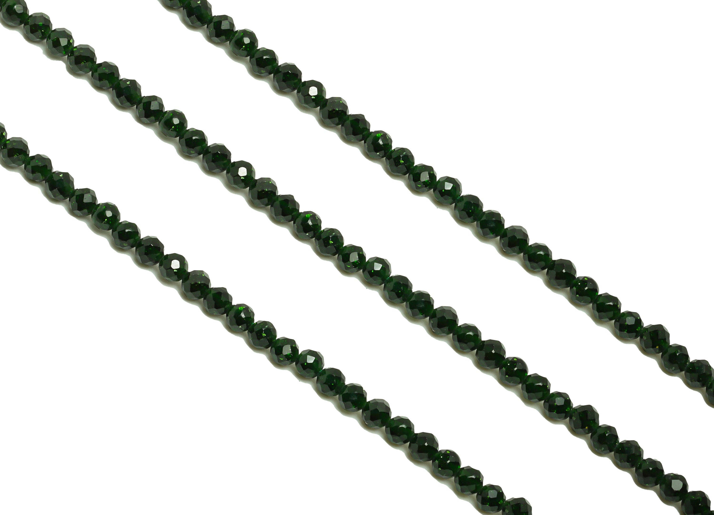 3mm Green Emerald Round Beads - Natural Stone Beads - Gemstone Green Emerald - 15.5 &quot;/ Strand Faceted Round Beads - Crystal Beads - NS2083 - DOMEDBAZAAR