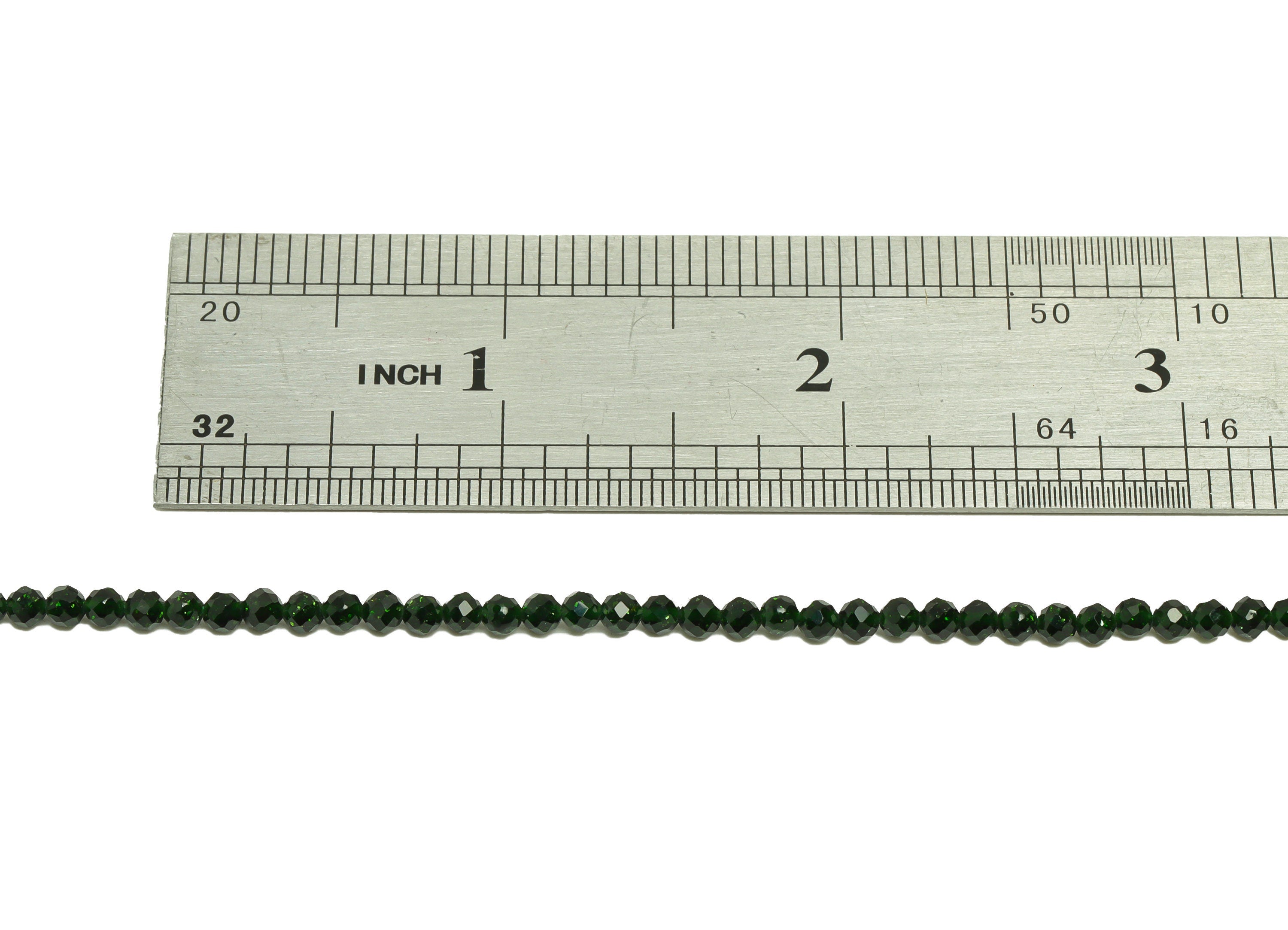 2.1mm Green Emerald Round Beads - Natural Stone Beads - Gemstone Green Emerald - 15.5 &quot;/ Strand Faceted Round Beads - Crystal Beads -NS2087 - DOMEDBAZAAR