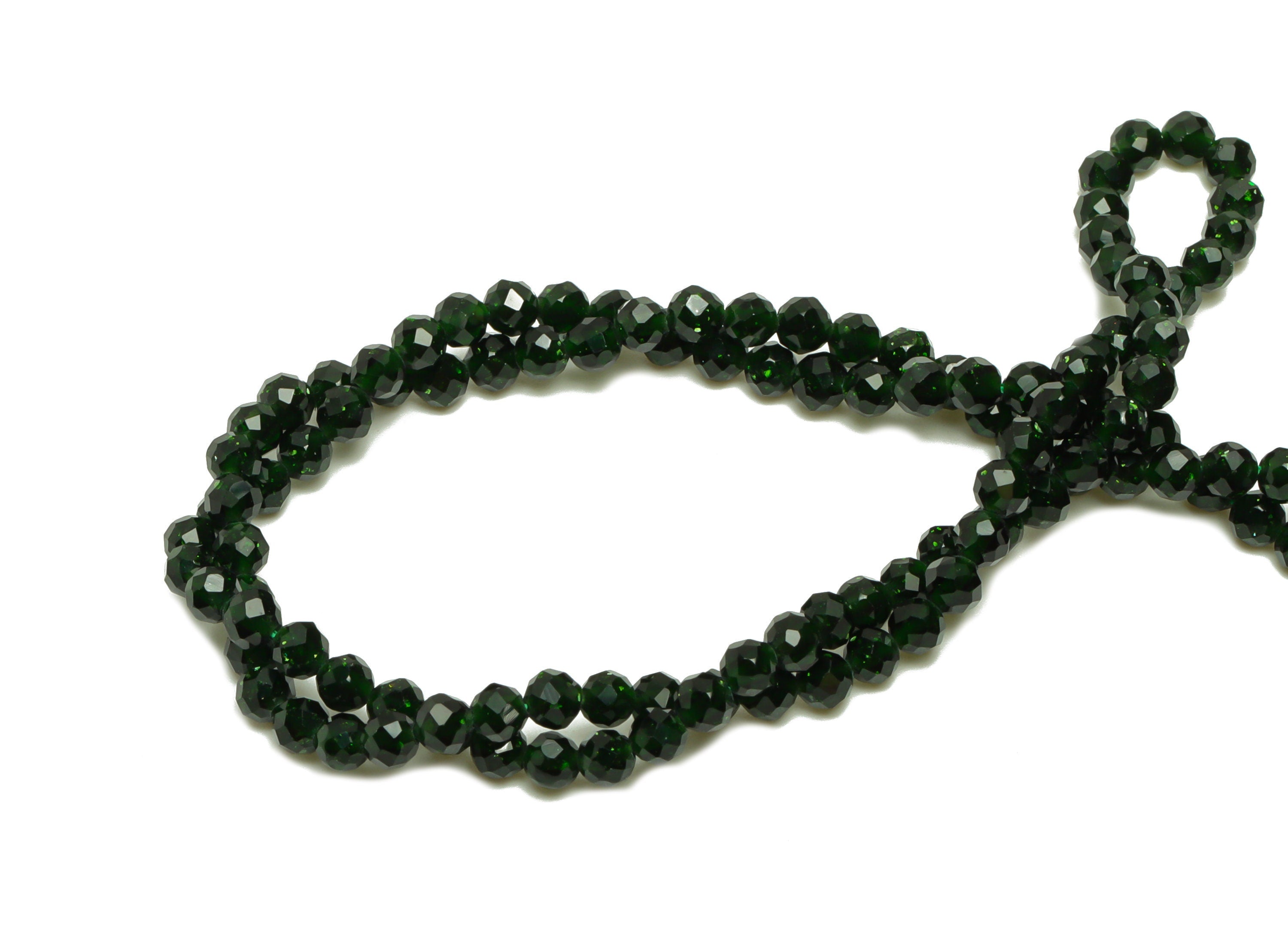 2.1mm Green Emerald Round Beads - Natural Stone Beads - Gemstone Green Emerald - 15.5 &quot;/ Strand Faceted Round Beads - Crystal Beads -NS2087 - DOMEDBAZAAR