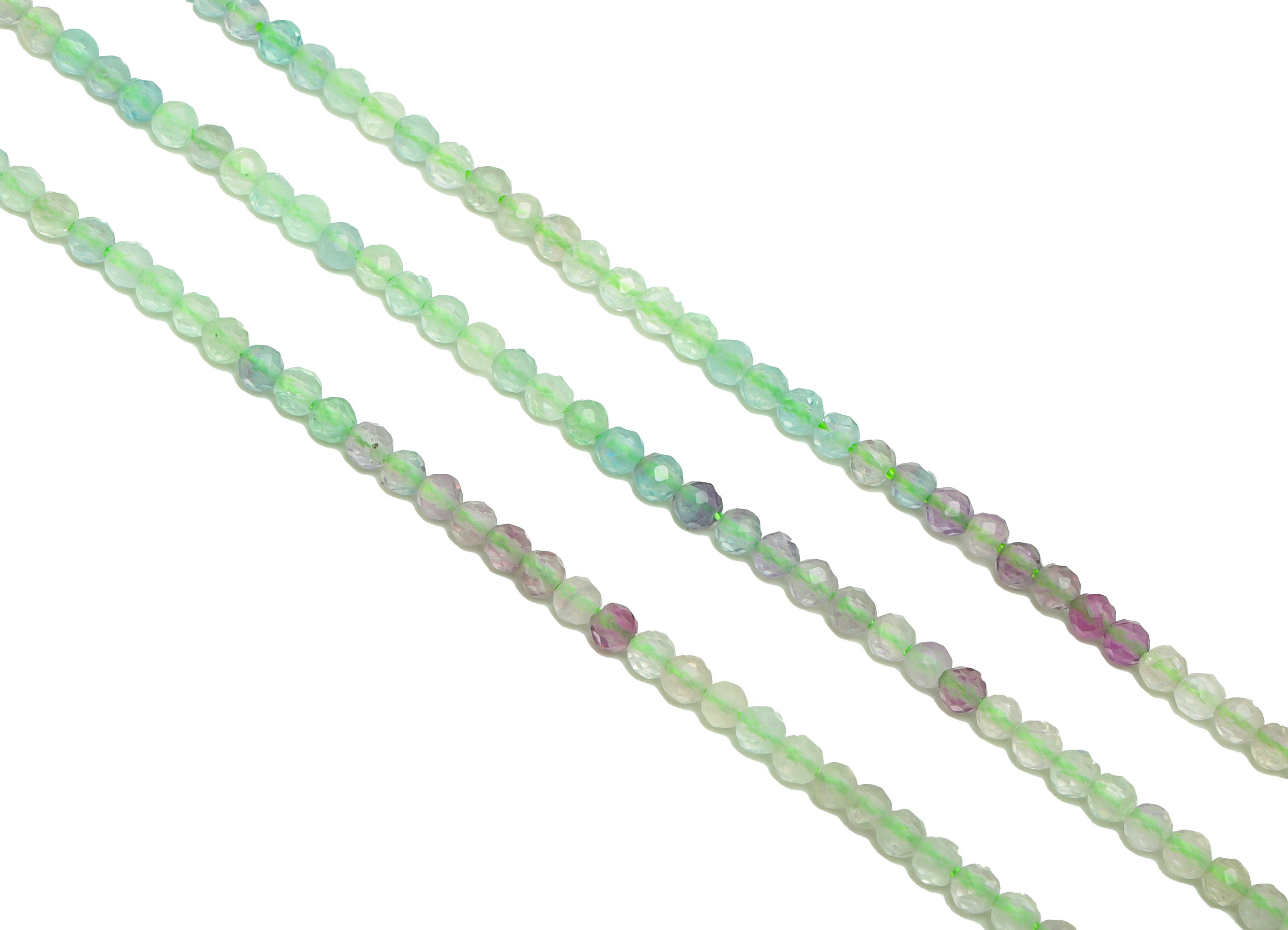 2.9mm Green Fluorite Round Beads - Natural Stone Beads - Gemstone Green Fluorite - 15.5 &quot;/ Strand Faceted Round Beads - Crystal Beads-NS2055 - DOMEDBAZAAR