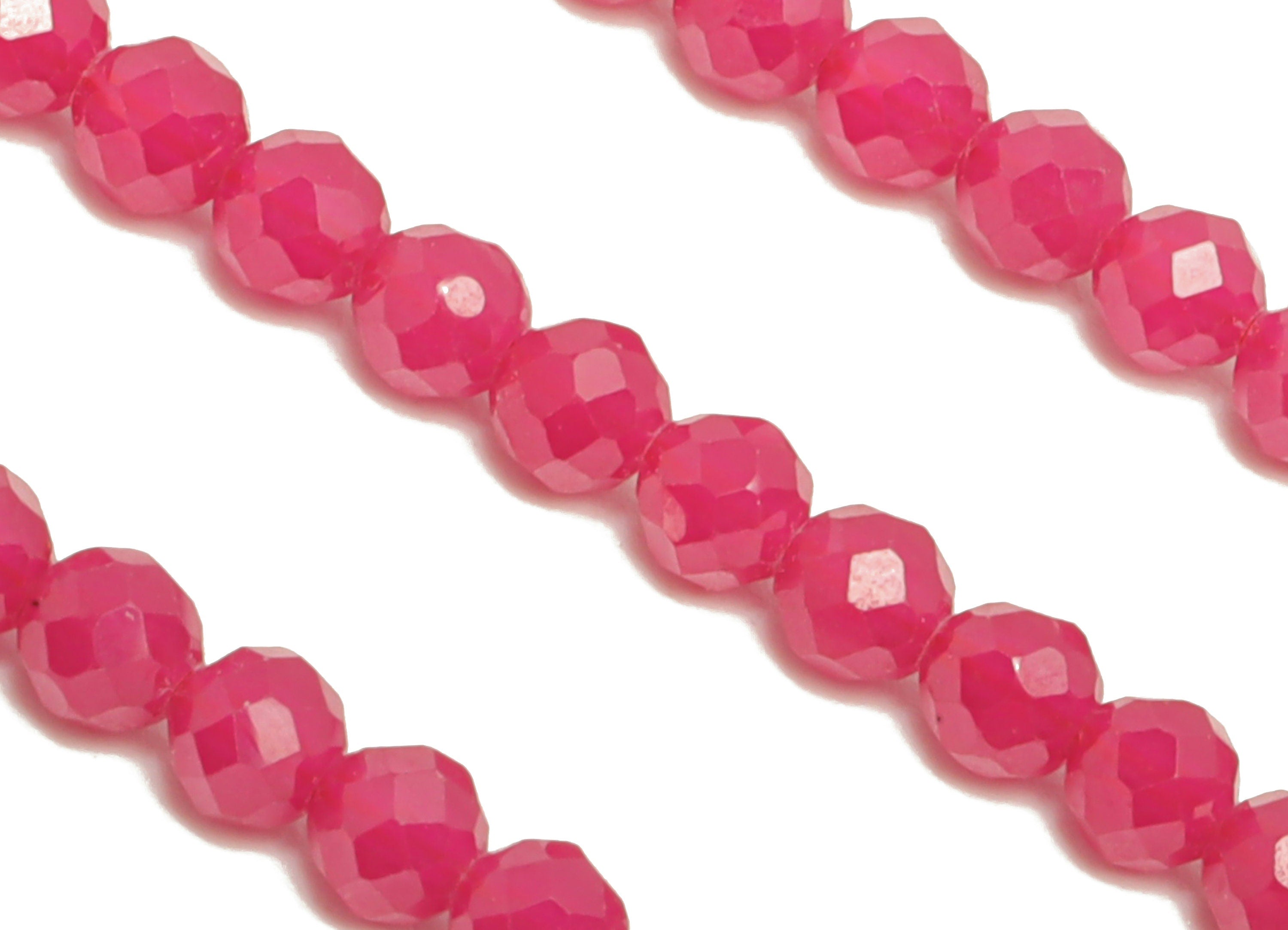 3mm Red Corundum Round Beads - Crystal Beads - Gemstone Red Corundum Beads - 15.5 &quot;/ Strand Faceted Round Beads - Corundum Bead- NS2052 - DOMEDBAZAAR