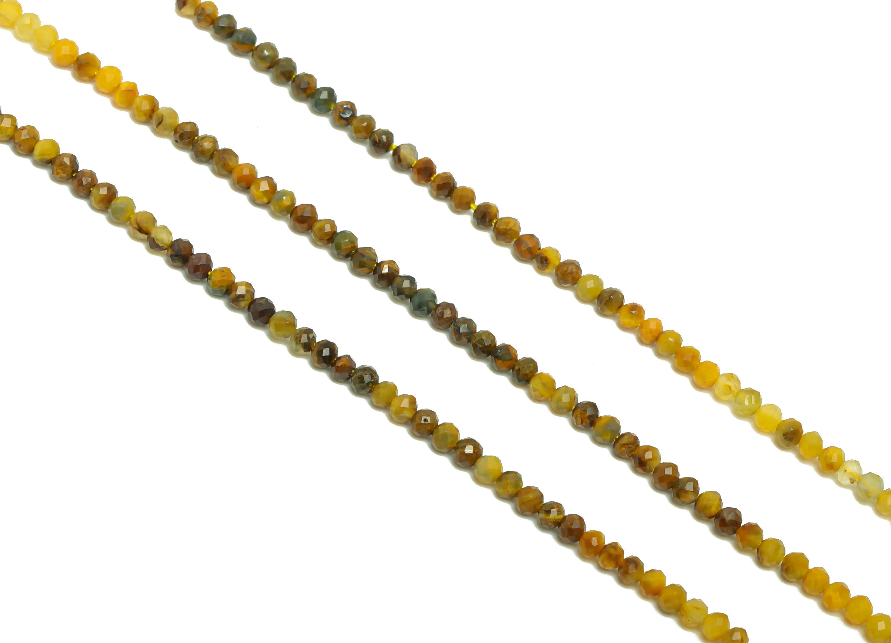 2.4mm Tiger Eye Round Beads - Natural Beads Crystal - Gemstone Tiger Eye Beads - 15.5 &quot;/ Strand Round Faceted Beads - Crystal Bead- NS2057 - DOMEDBAZAAR