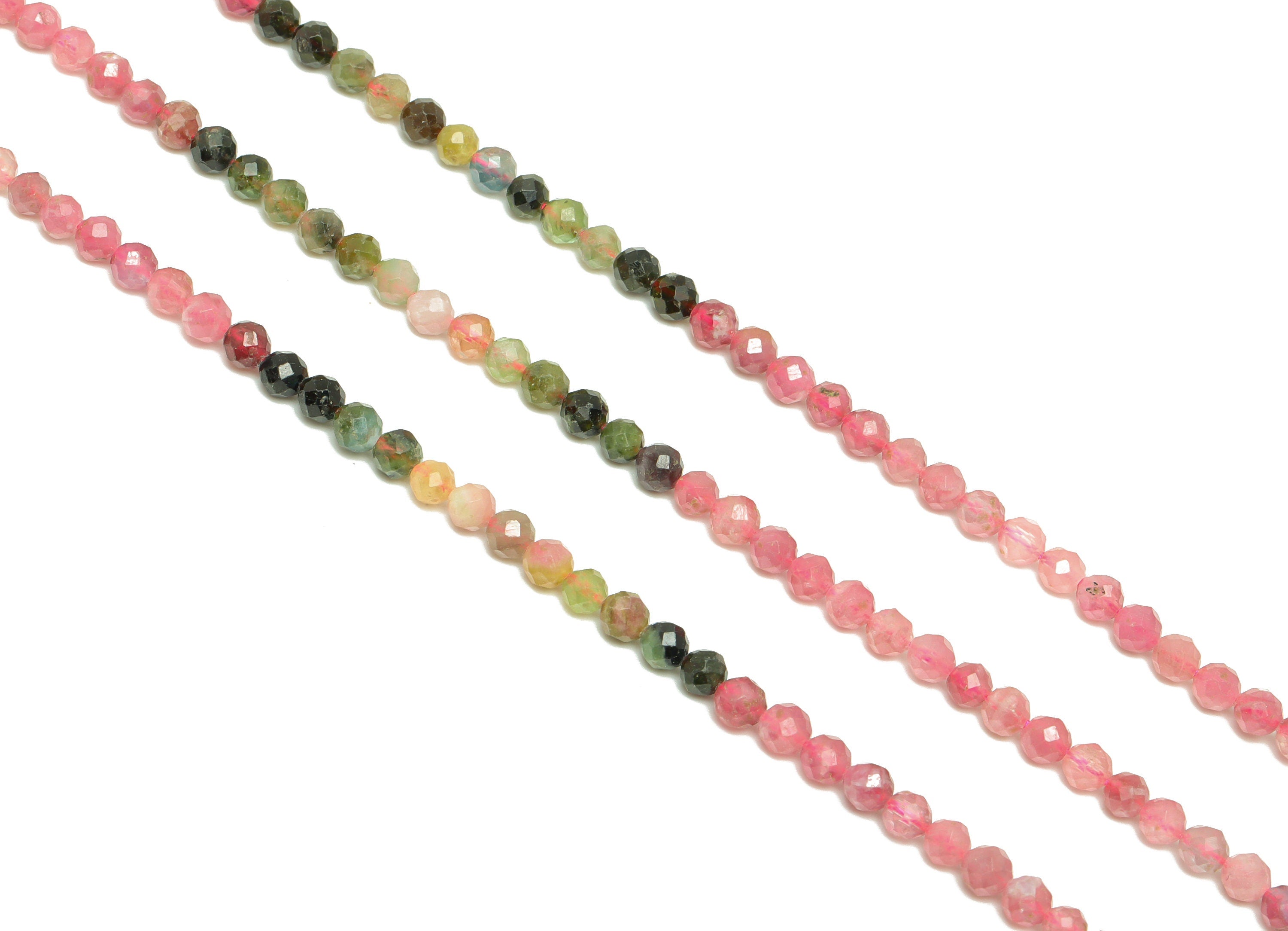 3.5mm Tourmaline Round Beads - Natural Stone Crystal - Gemstone Tourmaline Beads - 15.5 &quot;/ Strand Faceted Round Beads - Stone Beads - NS2049 - DOMEDBAZAAR