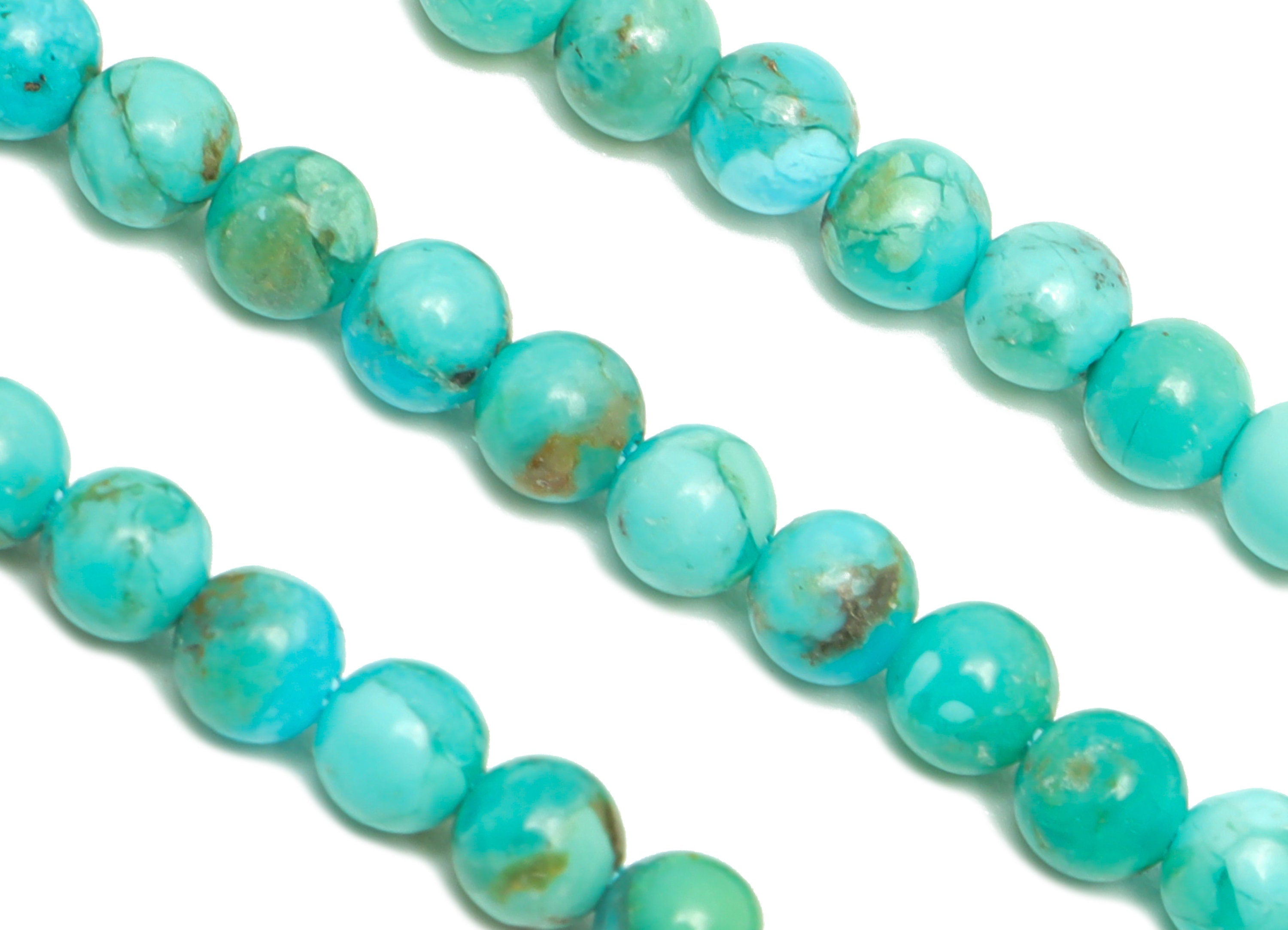 3mm Turquoise Round Beads - Crystal Beads - Gemstone Turquoise Beads - 15.5 &quot;/ Strand Faceted Round Beads - Natural Bead- NS2048 - DOMEDBAZAAR
