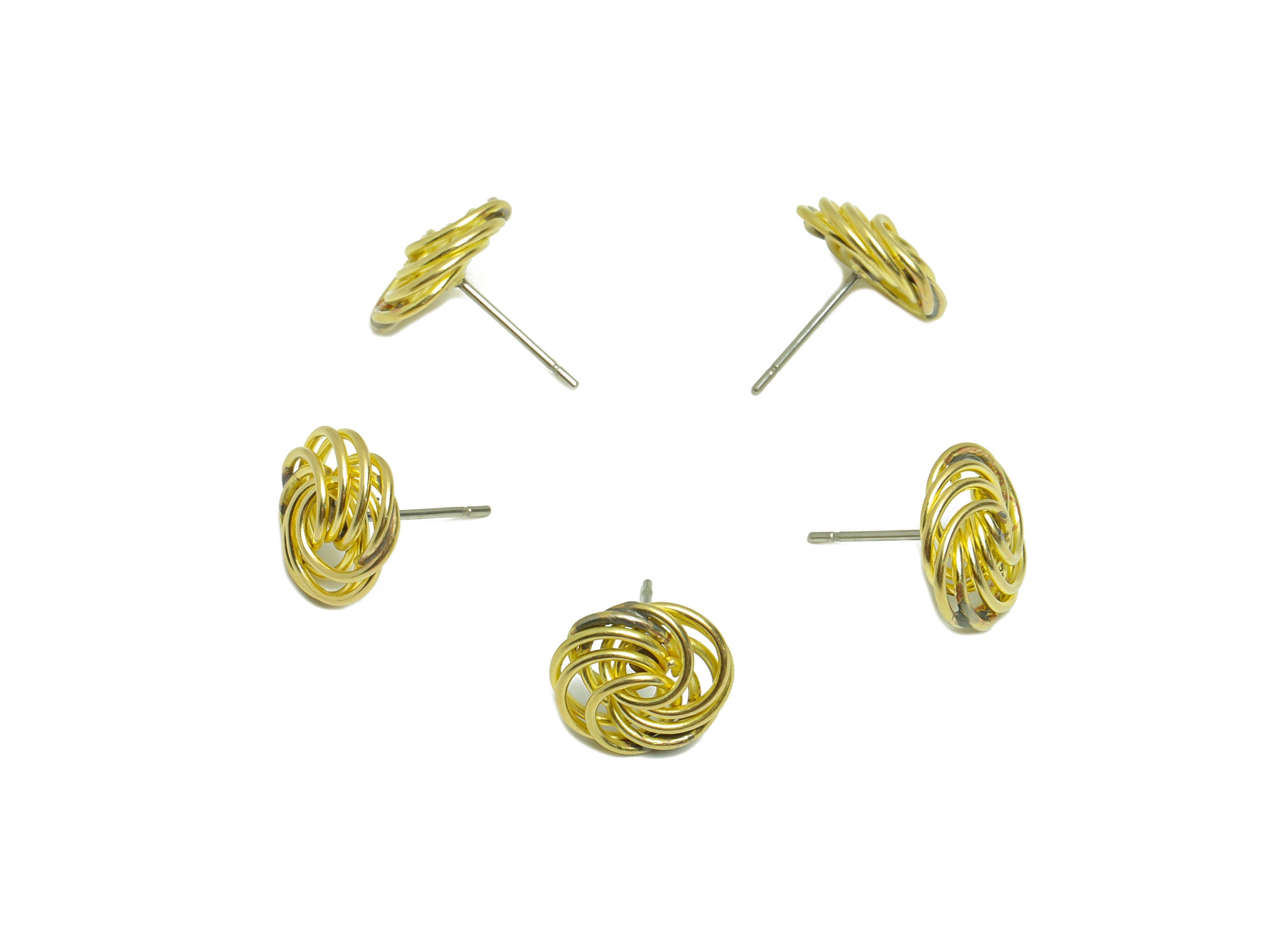 Snail Dangle Earring - Brass Spiral Rings Earring Stud - Brass Spiral Round Earring Post - Geometry Earring Post - 11x11x3.48mm -PP8850 - DOMEDBAZAAR