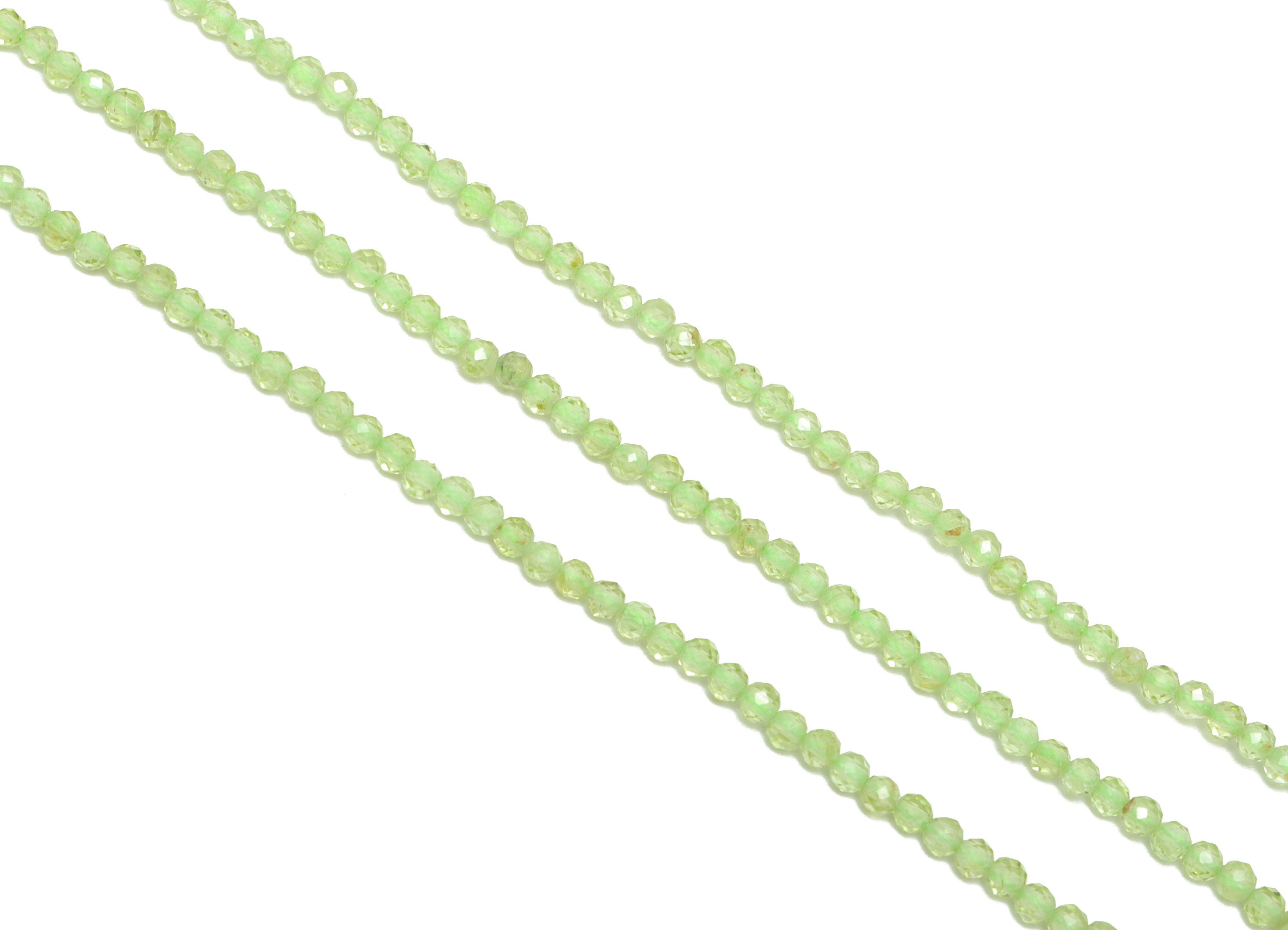 Olivine Round Beads - Green Peridot Faceted Round Beads - 15.5 &quot;/ Strand Faceted Round Beads 2mm - Gemstone Natural Stone Beads - NS2046 - DOMEDBAZAAR