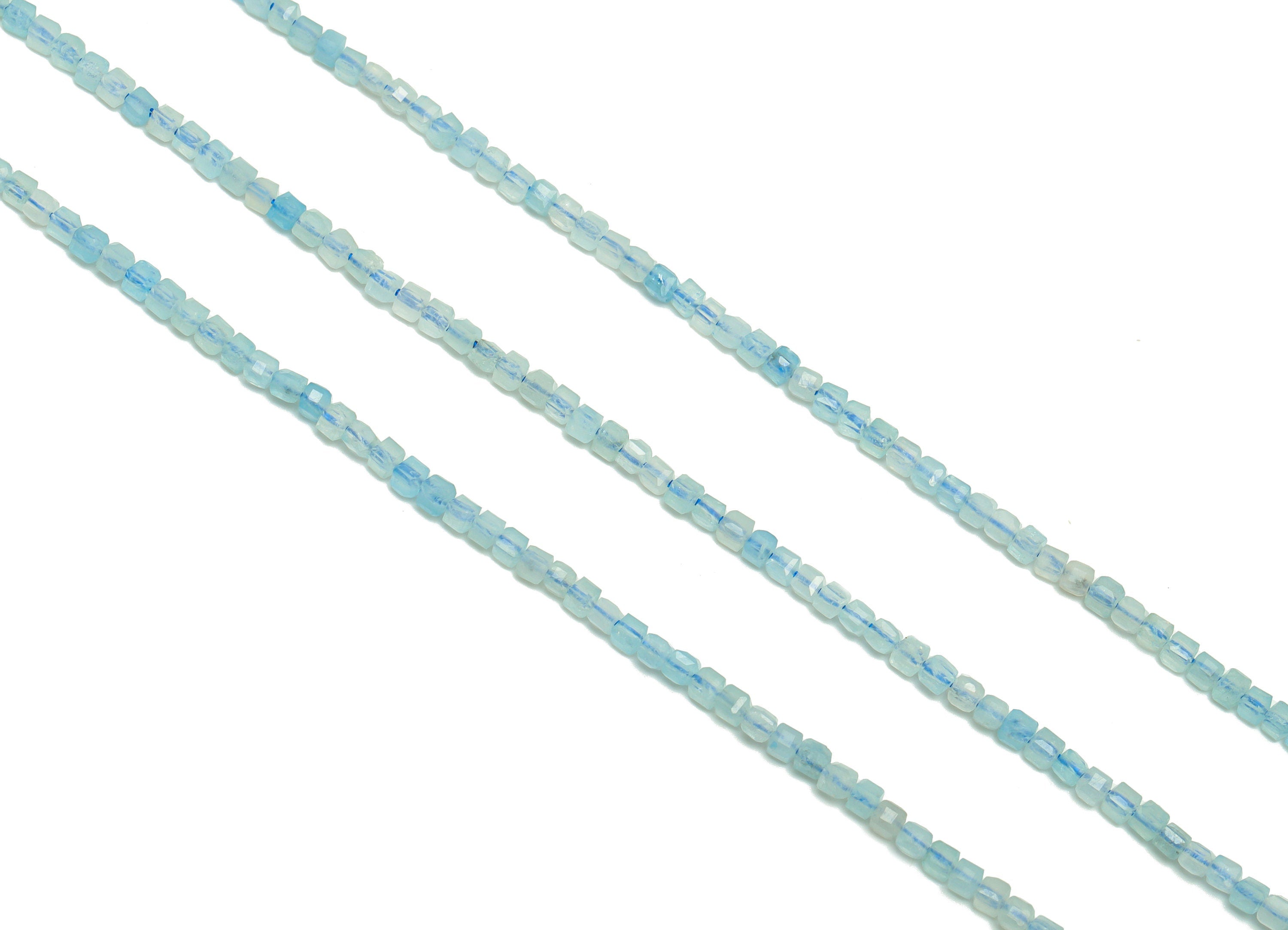 Aquamarine Cube Beads - Blue Aquamarine Cube Beads - 15.5 &quot;/ Strand Faceted Cube Beads 2mm - Gemstone Natural Stone Crystal - NS2027 - DOMEDBAZAAR