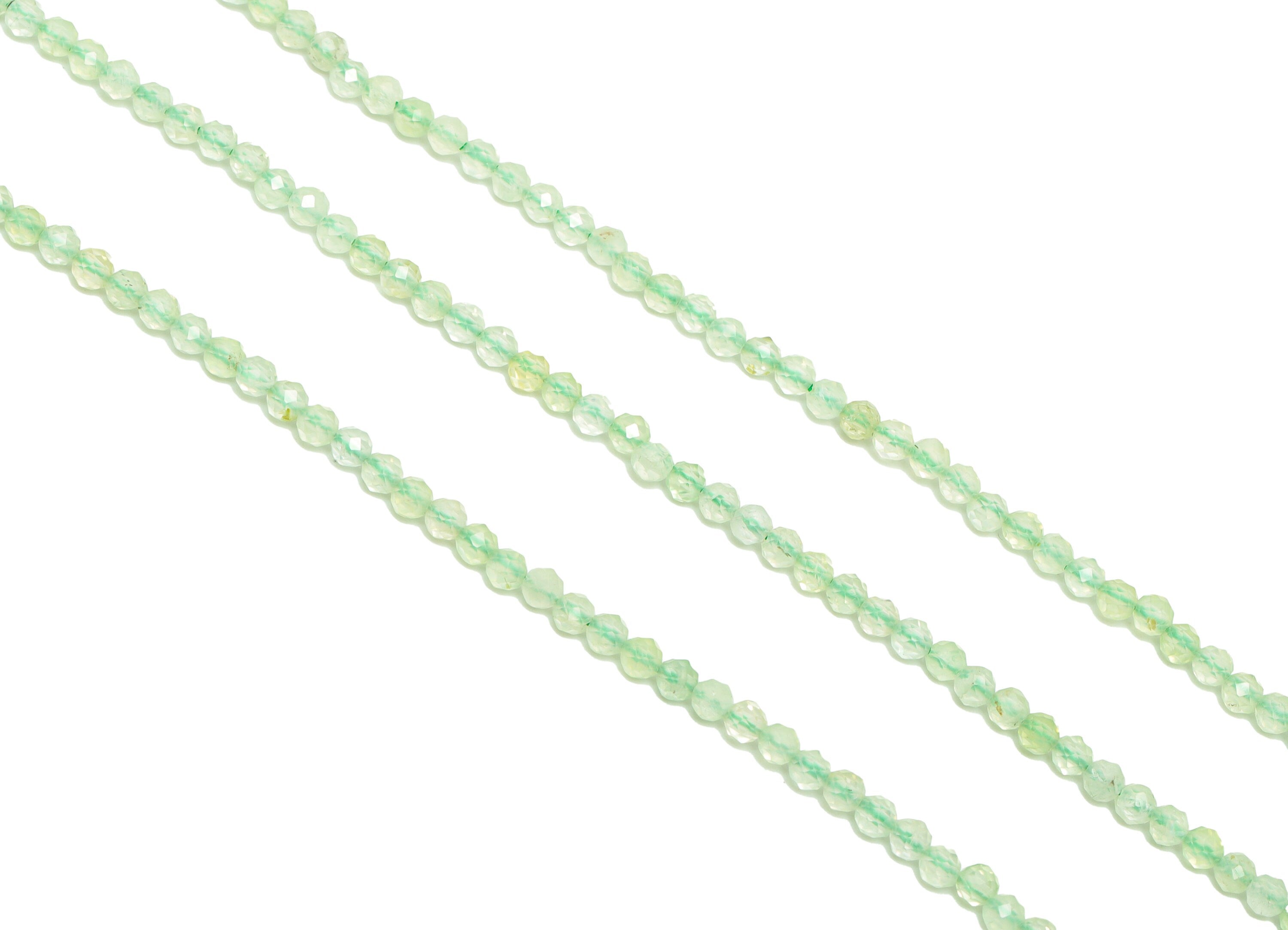 2.5mm Prehnite Round Beads - Natural Stone Crystal - Gemstone Prehnite Beads - 15.5 &quot;/ Strand Faceted Round Beads - Stone Beads - NS2050 - DOMEDBAZAAR