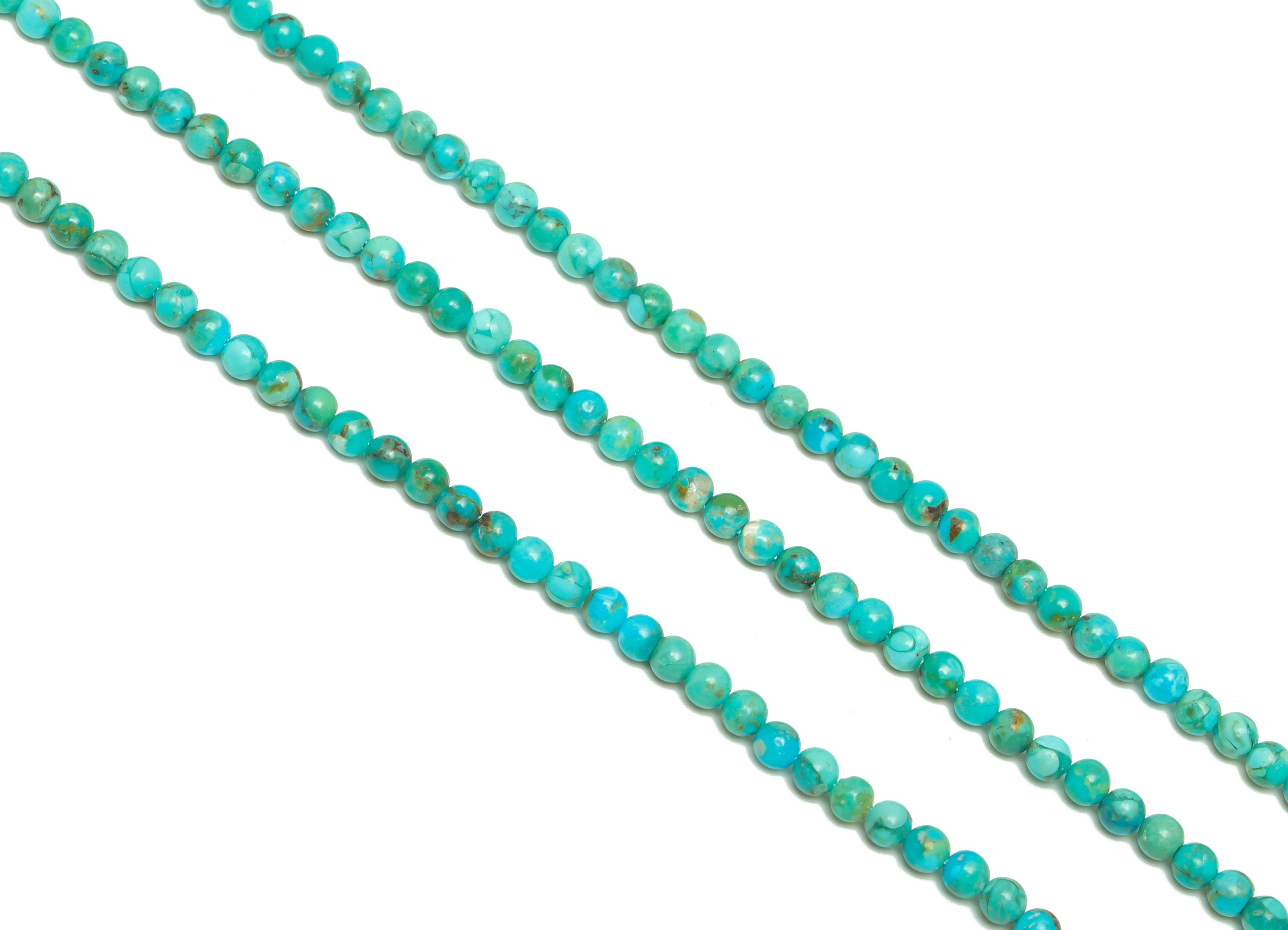 3mm Turquoise Round Beads - Crystal Beads - Gemstone Turquoise Beads - 15.5 &quot;/ Strand Faceted Round Beads - Natural Bead- NS2048 - DOMEDBAZAAR