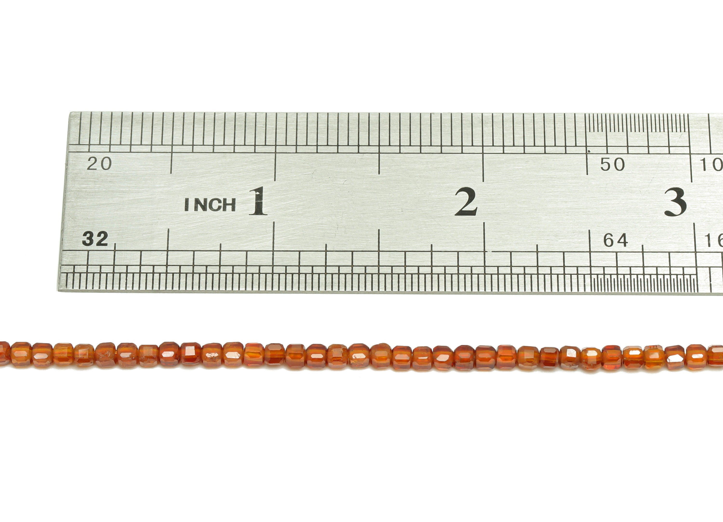 2.5mm Orange Garnet Cube Beads - Natural Stone Crystal - Gemstone Garnet Beads - 15.5 &quot;/ Strand Faceted Cube Beads - Stone Beads - NS2030 - DOMEDBAZAAR