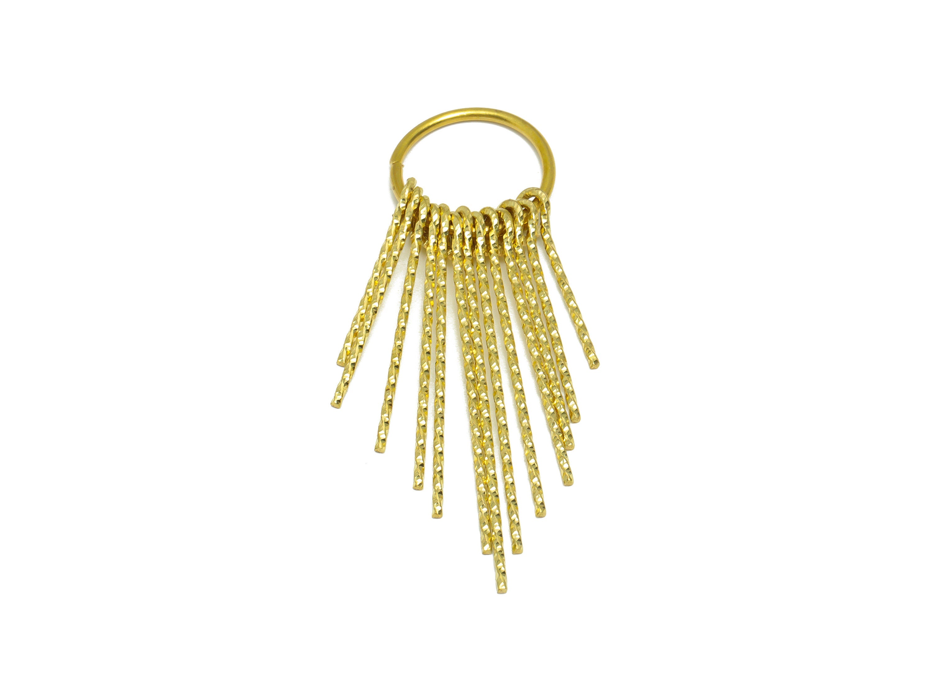 Brass Round Wire Tassel Earring Charm - Brass Textured Wire Earring Charm - Wire 13 Earring Charm - Dangle Tassel Charm - 65x19x1mm - PP9340 - DOMEDBAZAAR