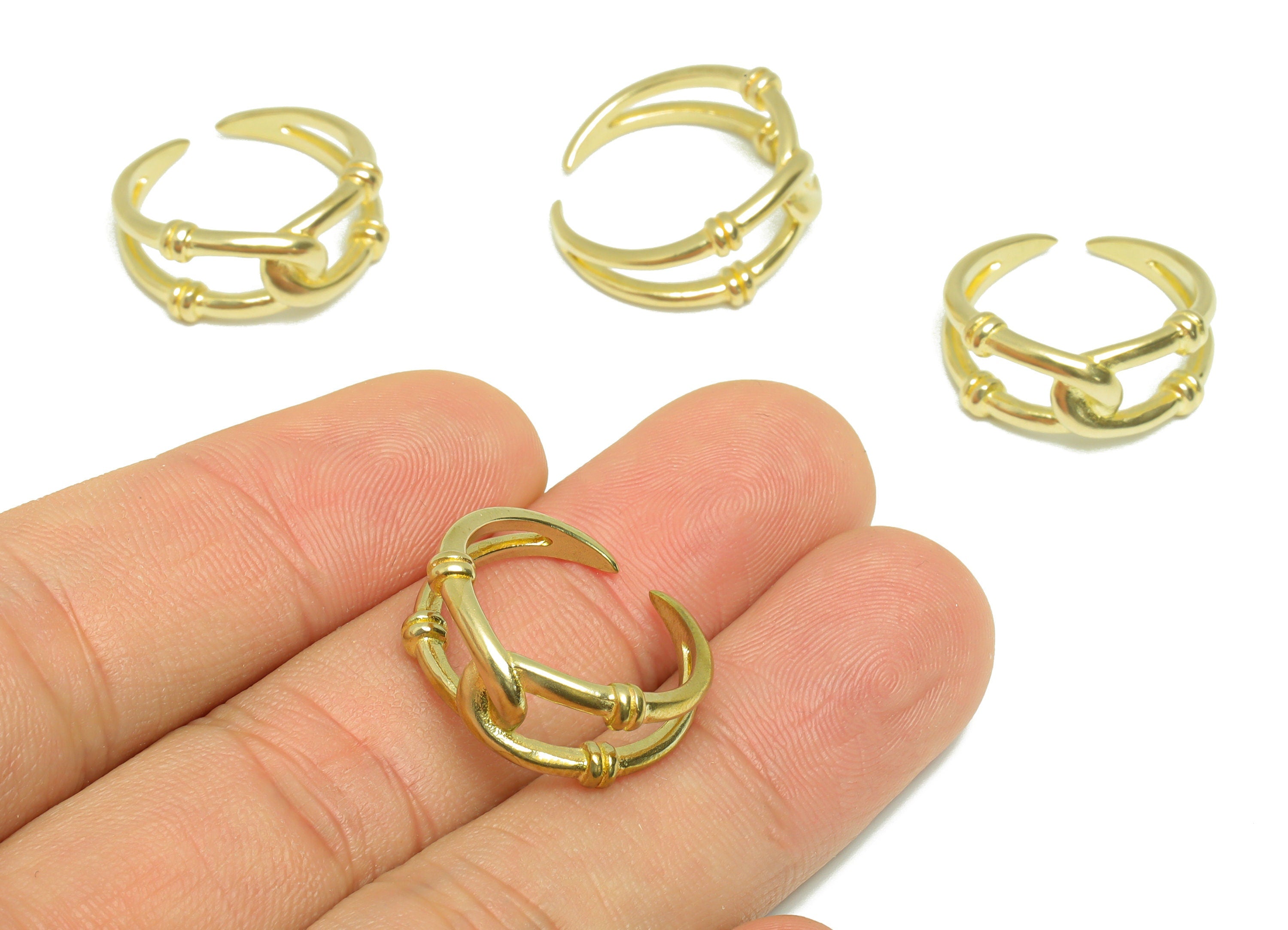 Brass Textured Cross Ring - Raw Brass Ring Settings - Brass Adjustable Rings - Brass Hammered Cross Rings - 20.5x 20.5x8.08mm - PP9203 - DOMEDBAZAAR