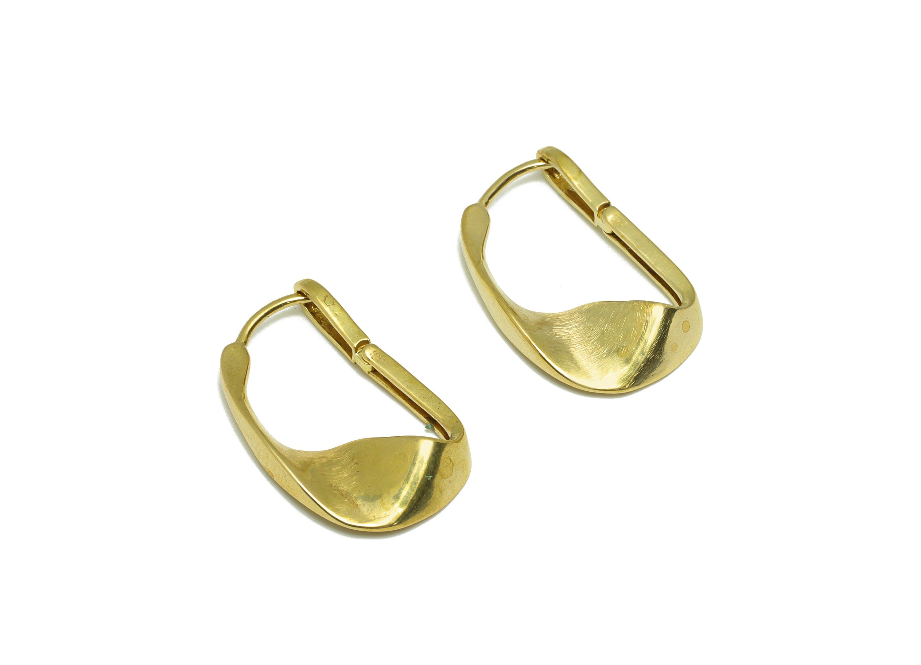 Brass Hammered Huggie Hoop - Raw Brass Earring Clasp - Brass English Back Earring - Brass Geometry Hoop Earring - 27.04x16.52x3.6mm - PP9174 - DOMEDBAZAAR