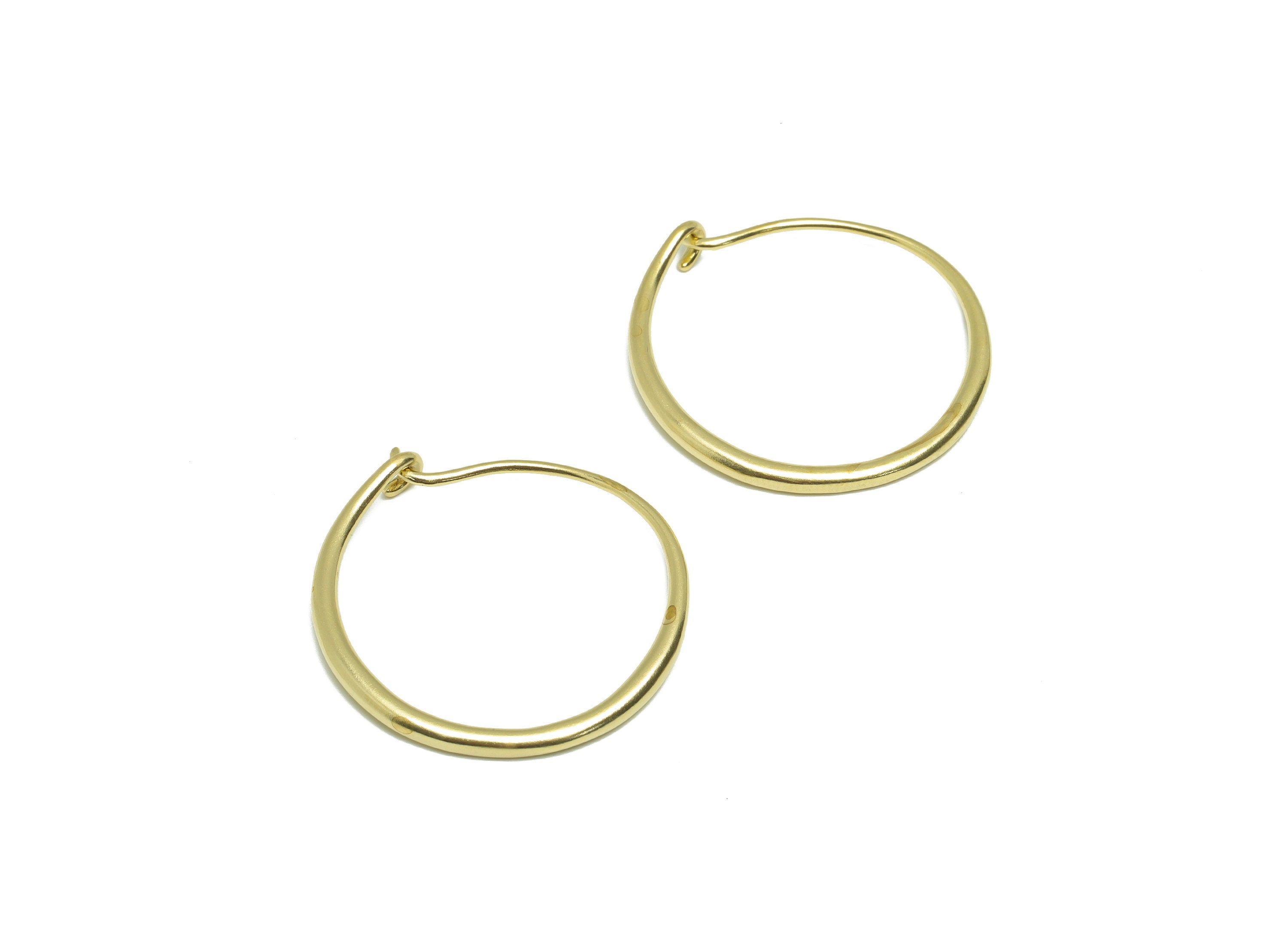Brass Hoop Wire Earring - Raw Brass Round Hoop Wire Earring - Brass Hook Wire Earring - Brass Hoop Earring - 30x29x2mm - PP9191 - DOMEDBAZAAR