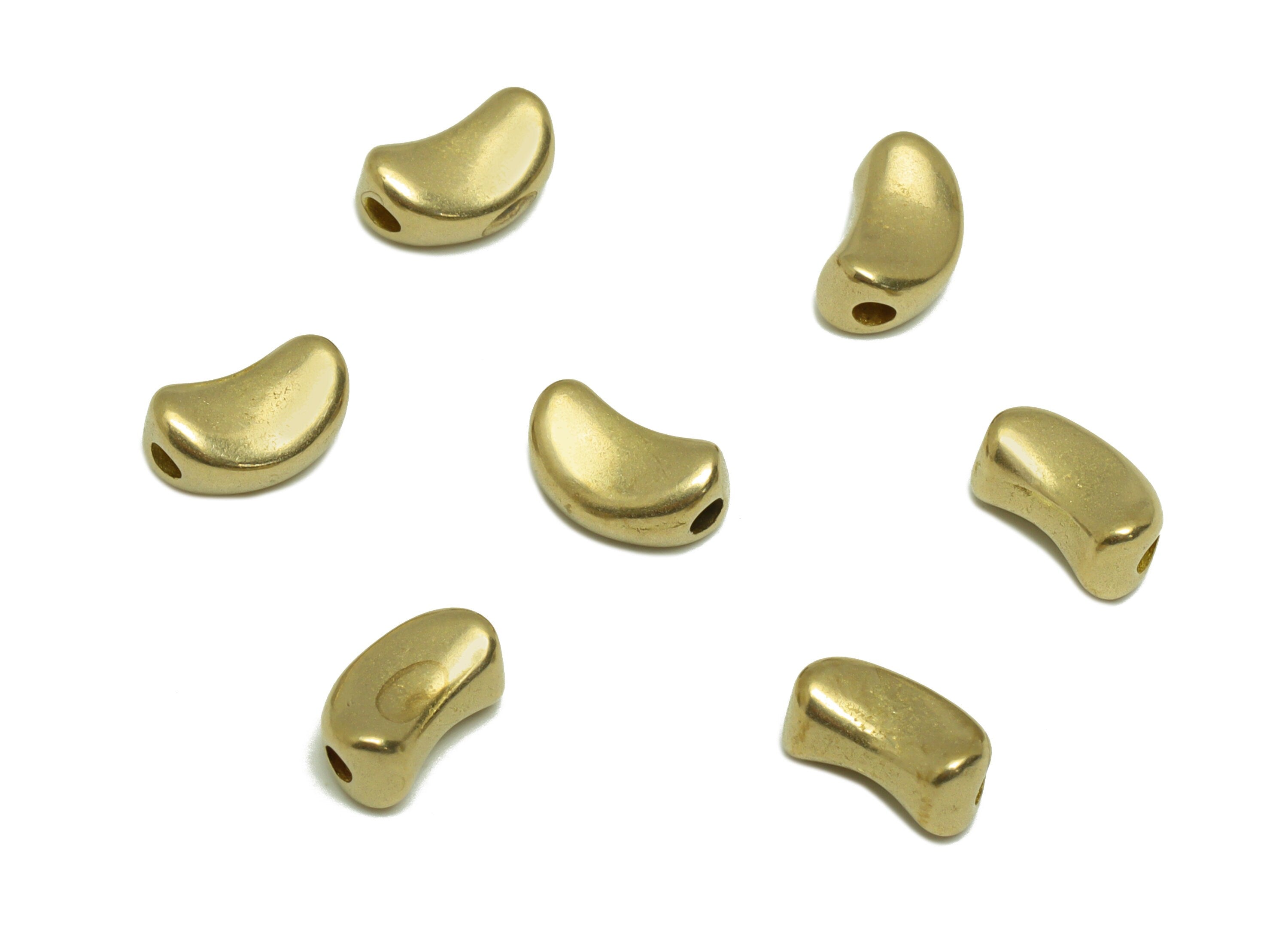 Crescent Bracelet Spacer Beads - Raw Brass Beads Earring - Moon Spacer Bead Earring - For Bracelet - Moon Bracelet Bead - 8x5x4mm - PP9198 - DOMEDBAZAAR