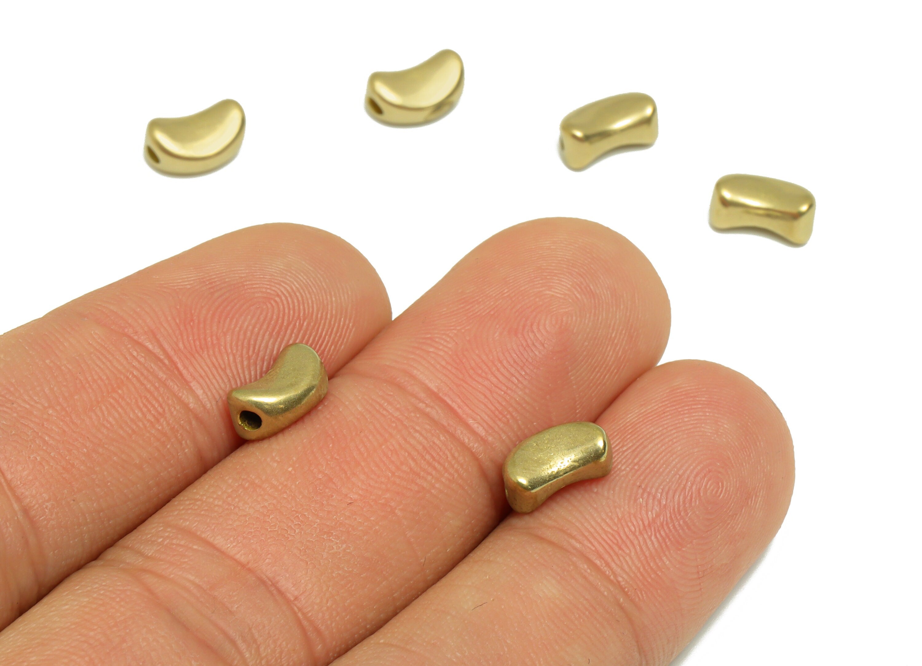 Crescent Bracelet Spacer Beads - Raw Brass Beads Earring - Moon Spacer Bead Earring - For Bracelet - Moon Bracelet Bead - 8x5x4mm - PP9198 - DOMEDBAZAAR