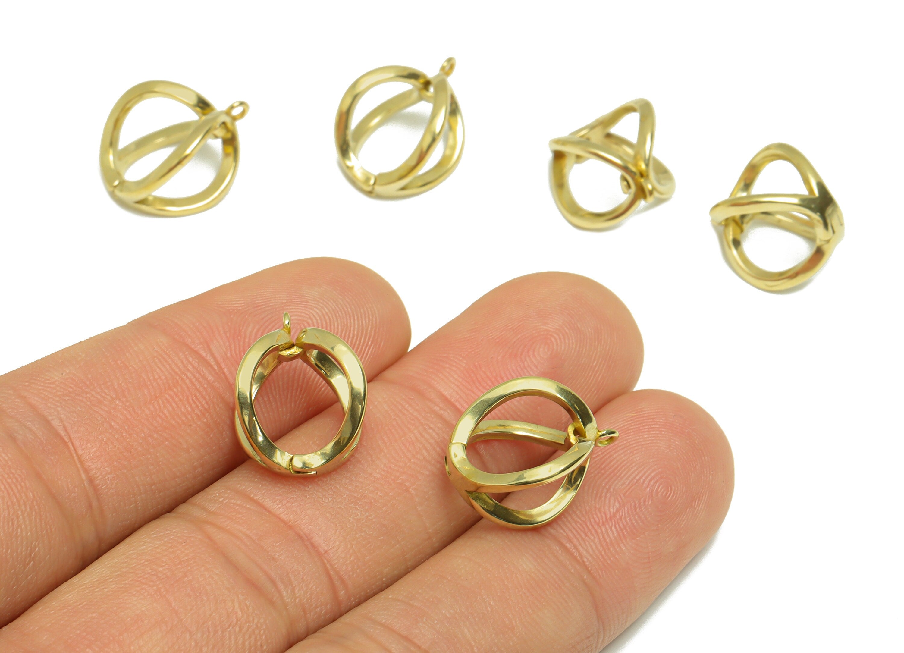 Teardrop Earring Charm - Raw Brass Gemstone Earring Charm - Ball Wire Earring Charm - Gemstone Pendant For Necklace - 16x11x10mm - PP9167 - DOMEDBAZAAR