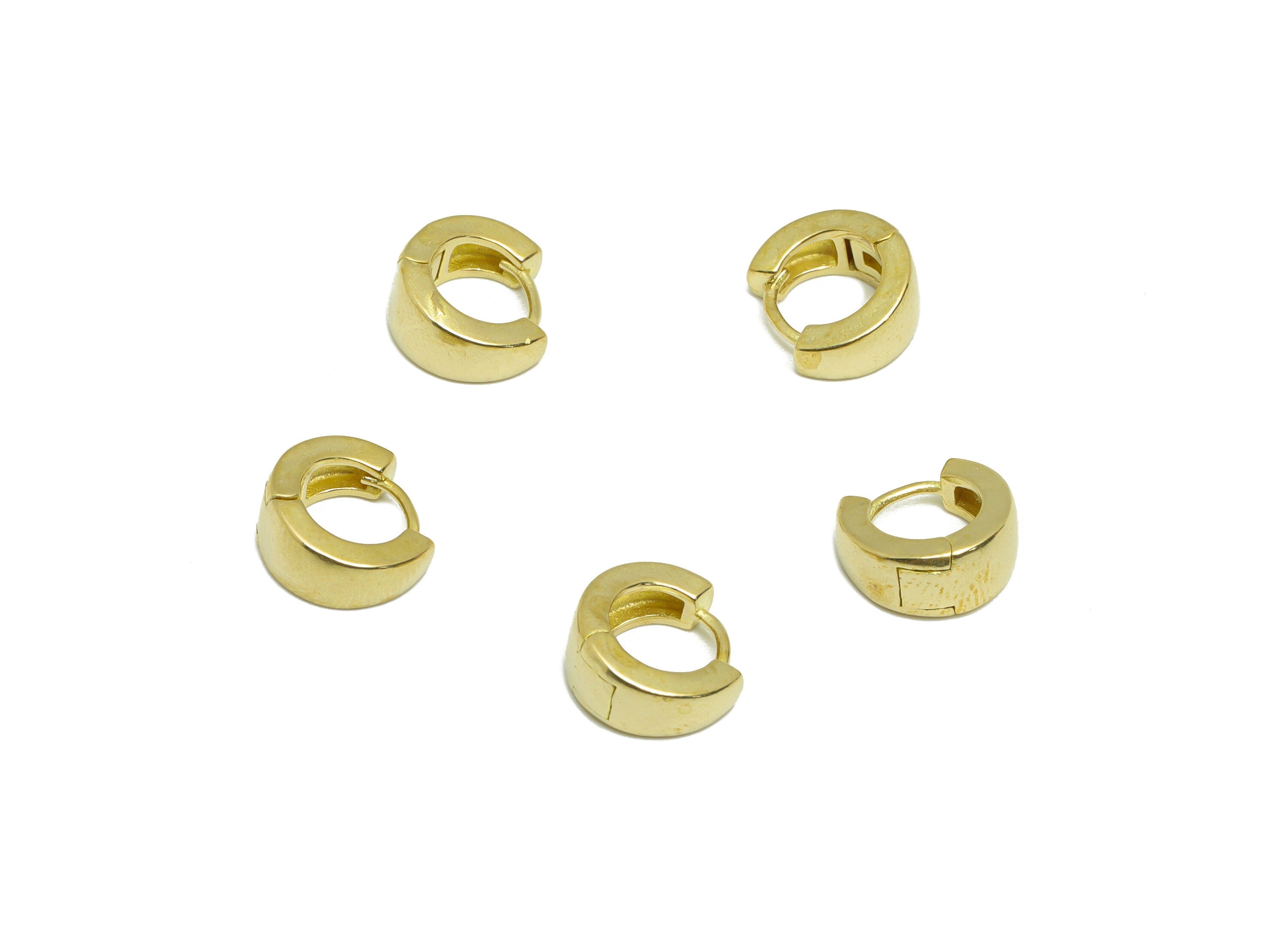 Round Wire Huggie Earring - Raw Brass Thick Wire Earring Clasp - Brass Circle Clasp Earring - Clasp Huggie Earring - 10x8.9x2mm - PP9287 - DOMEDBAZAAR