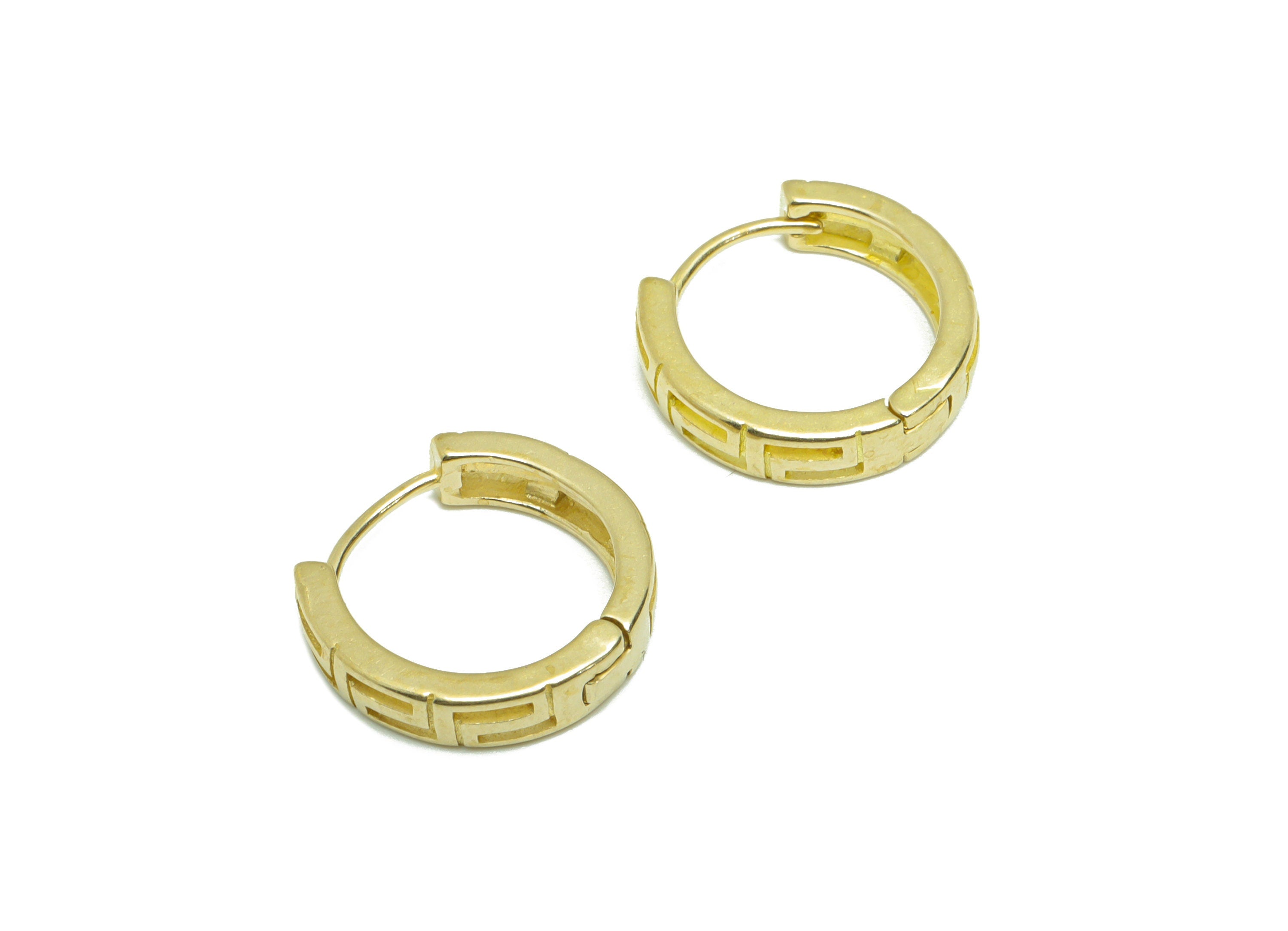 Round Huggie Hoop Earring- Raw Brass Textured  Earring Clasp - Brass Circle Clasp Earring - Hollow Hoop Earring - 14x13.5x3.3mm - PP9268 - DOMEDBAZAAR