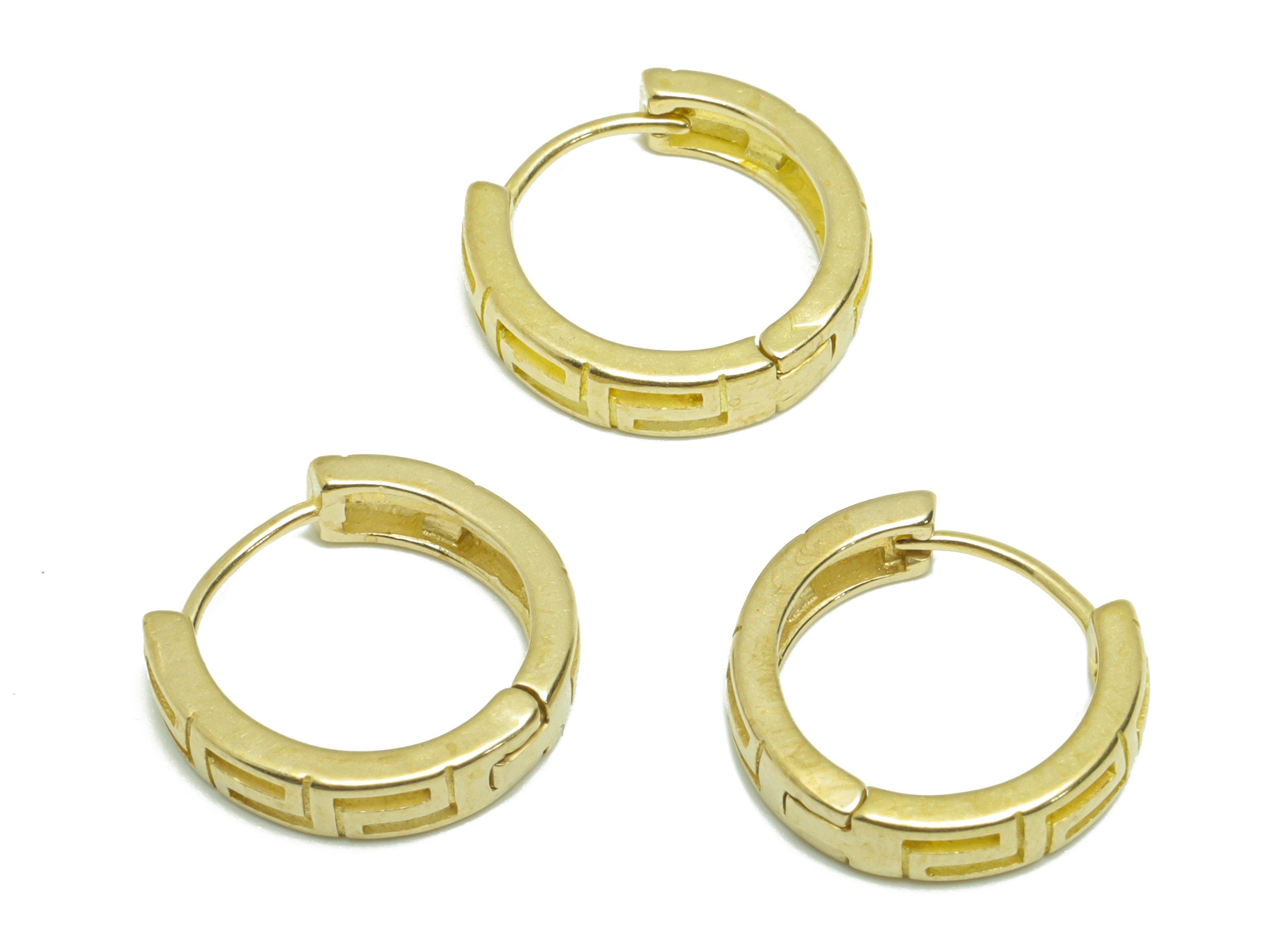 Round Huggie Hoop Earring- Raw Brass Textured  Earring Clasp - Brass Circle Clasp Earring - Hollow Hoop Earring - 14x13.5x3.3mm - PP9268 - DOMEDBAZAAR