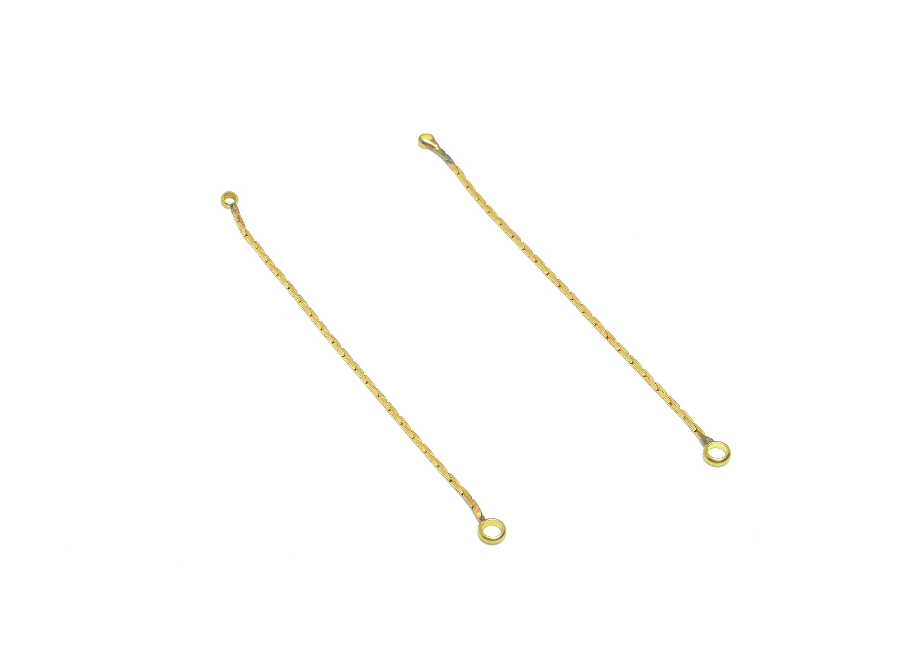 Brass Chain Earring Connector - Brass Snake Chain Connector - Raw Brass Chain Earring Connector - Jewelry Supplies - 53.41x3x1mm - PP9308 - DOMEDBAZAAR