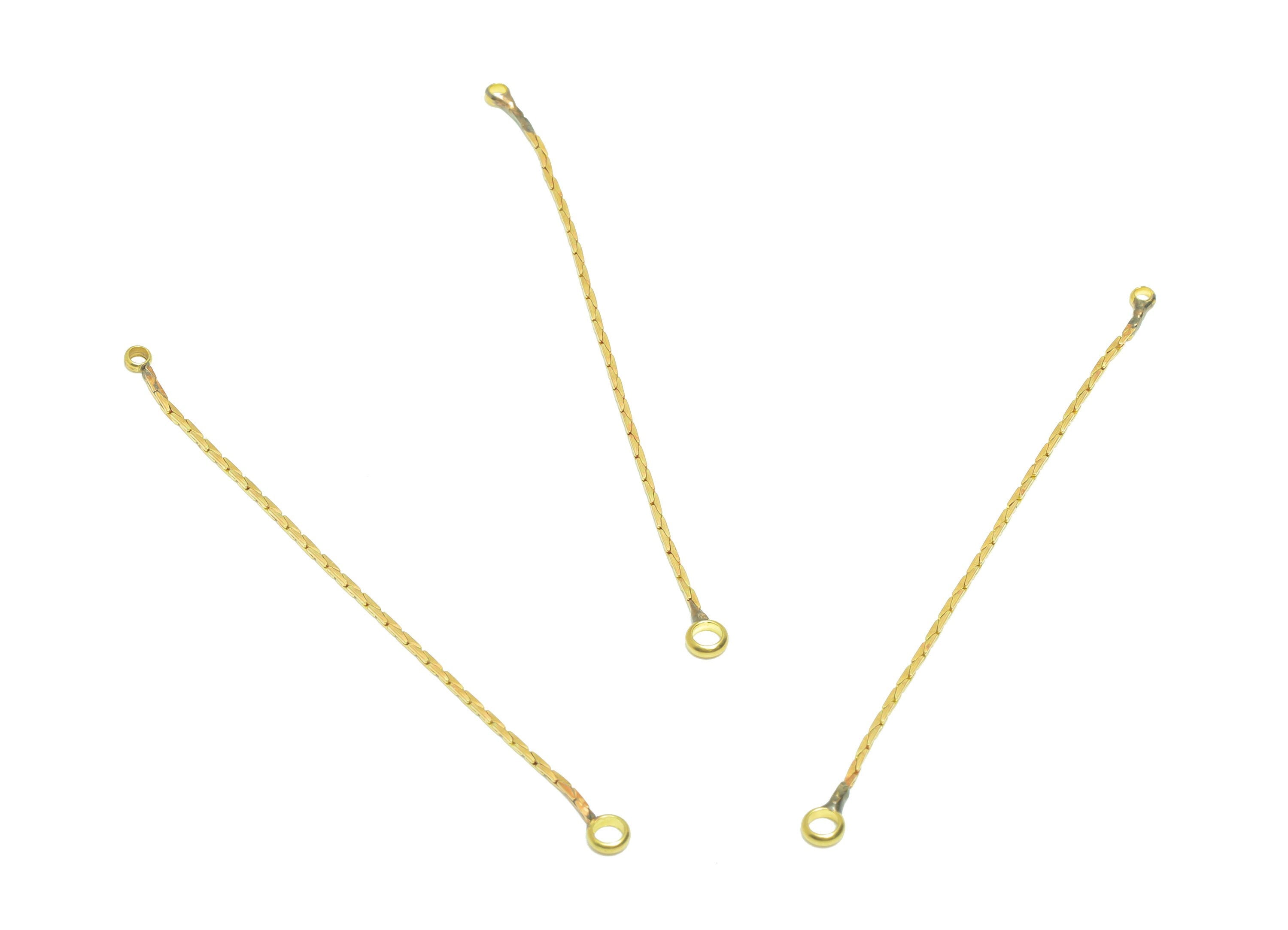Brass Chain Earring Connector - Brass Snake Chain Connector - Raw Brass Chain Earring Connector - Jewelry Supplies - 53.41x3x1mm - PP9308 - DOMEDBAZAAR