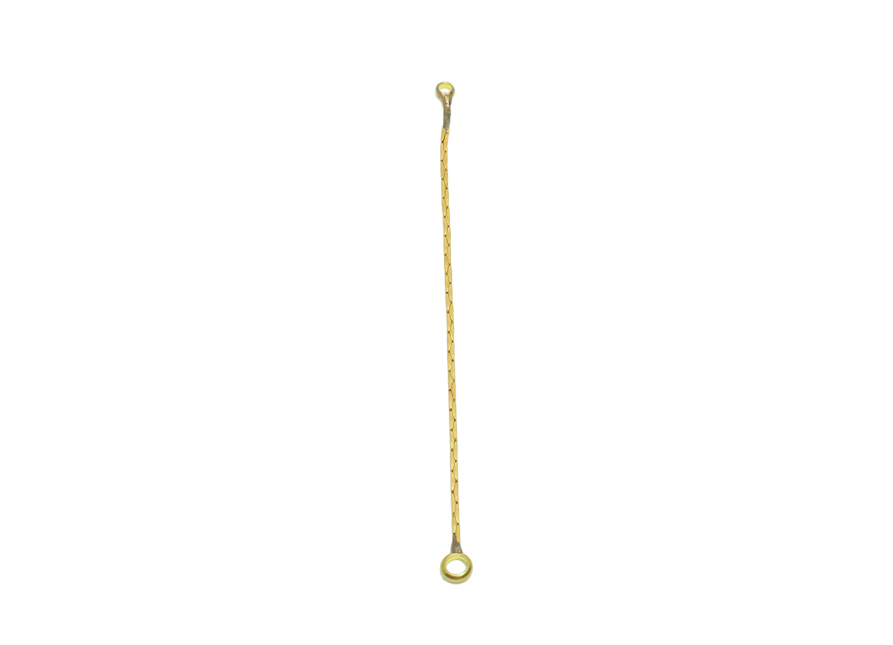 Brass Chain Earring Connector - Brass Snake Chain Connector - Raw Brass Chain Earring Connector - Jewelry Supplies - 53.41x3x1mm - PP9308 - DOMEDBAZAAR
