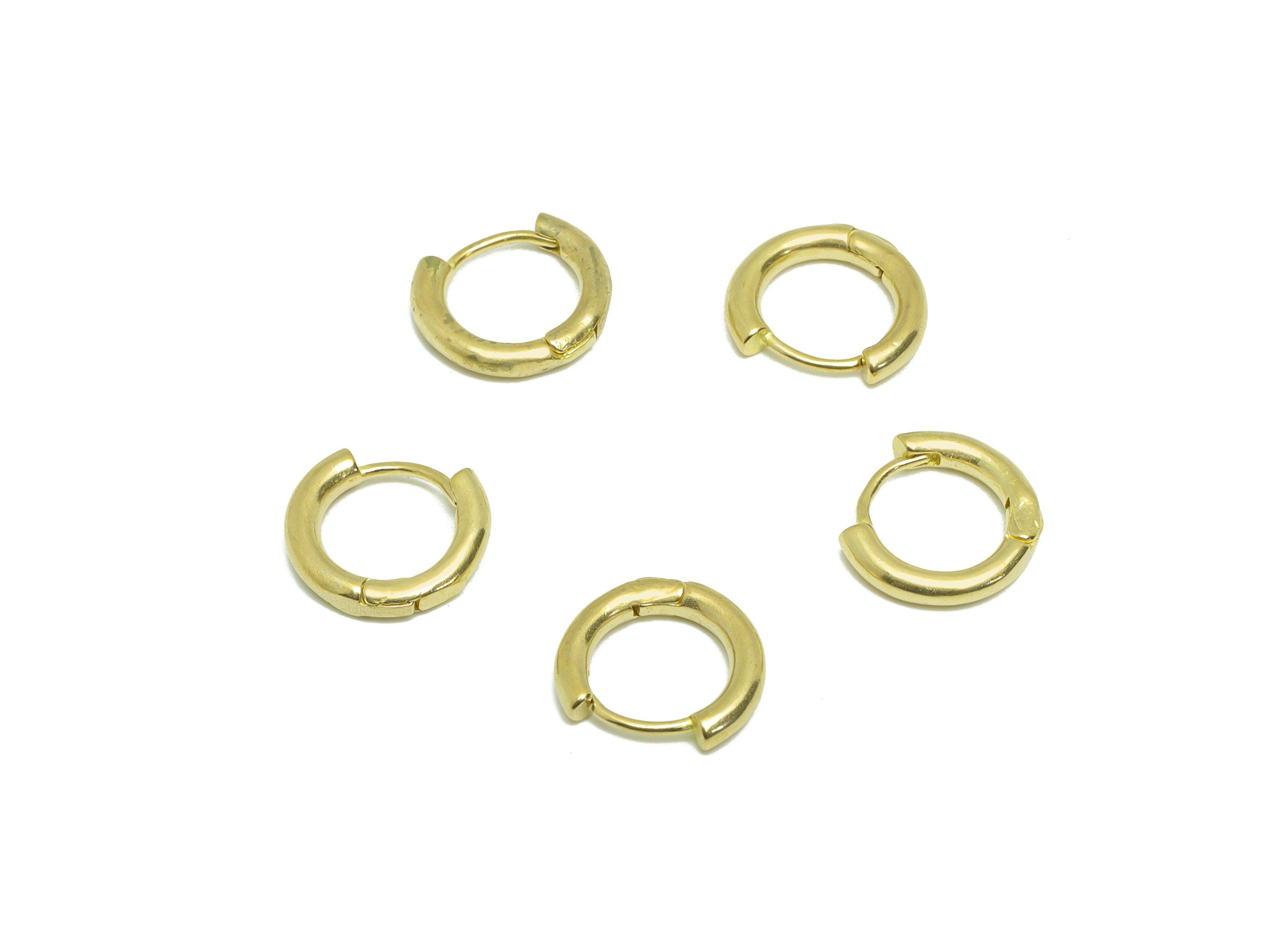 Brass Huggie Hoop Earring For Tassel - Raw Brass Earring Clasp Connector - Brass Clasp Earring - Clasp Hoop Earring - 11x9x1mm - PP9609 - DOMEDBAZAAR