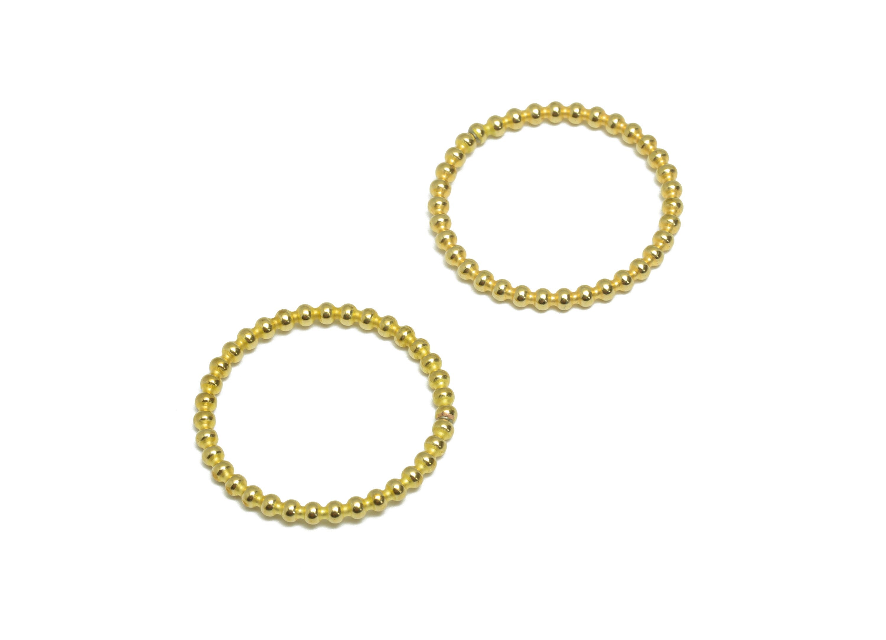 18mm Ball Wire Chian Ring - Raw Brass Dainty Beaded Band - Brass Solid Gold Thin Ring - Brass Beaded Ring - 22x22x1.75mm - PP9406 - DOMEDBAZAAR