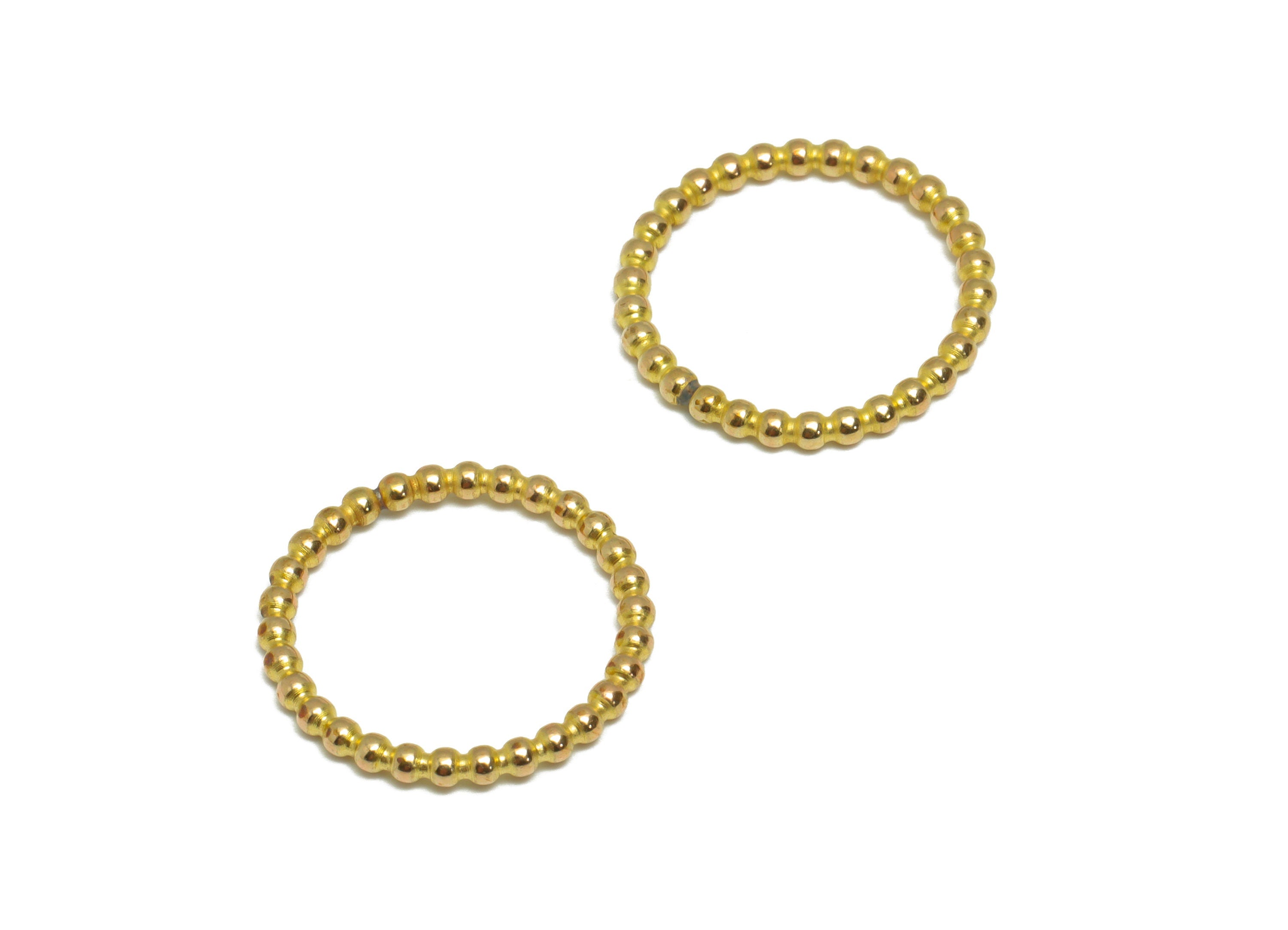15mm Ball Wire Chian Ring - Raw Brass Dainty Beaded Band - Brass Solid Gold Thin Ring - Brass Beaded Ring - 19x19x1.73mm - PP9403 - DOMEDBAZAAR