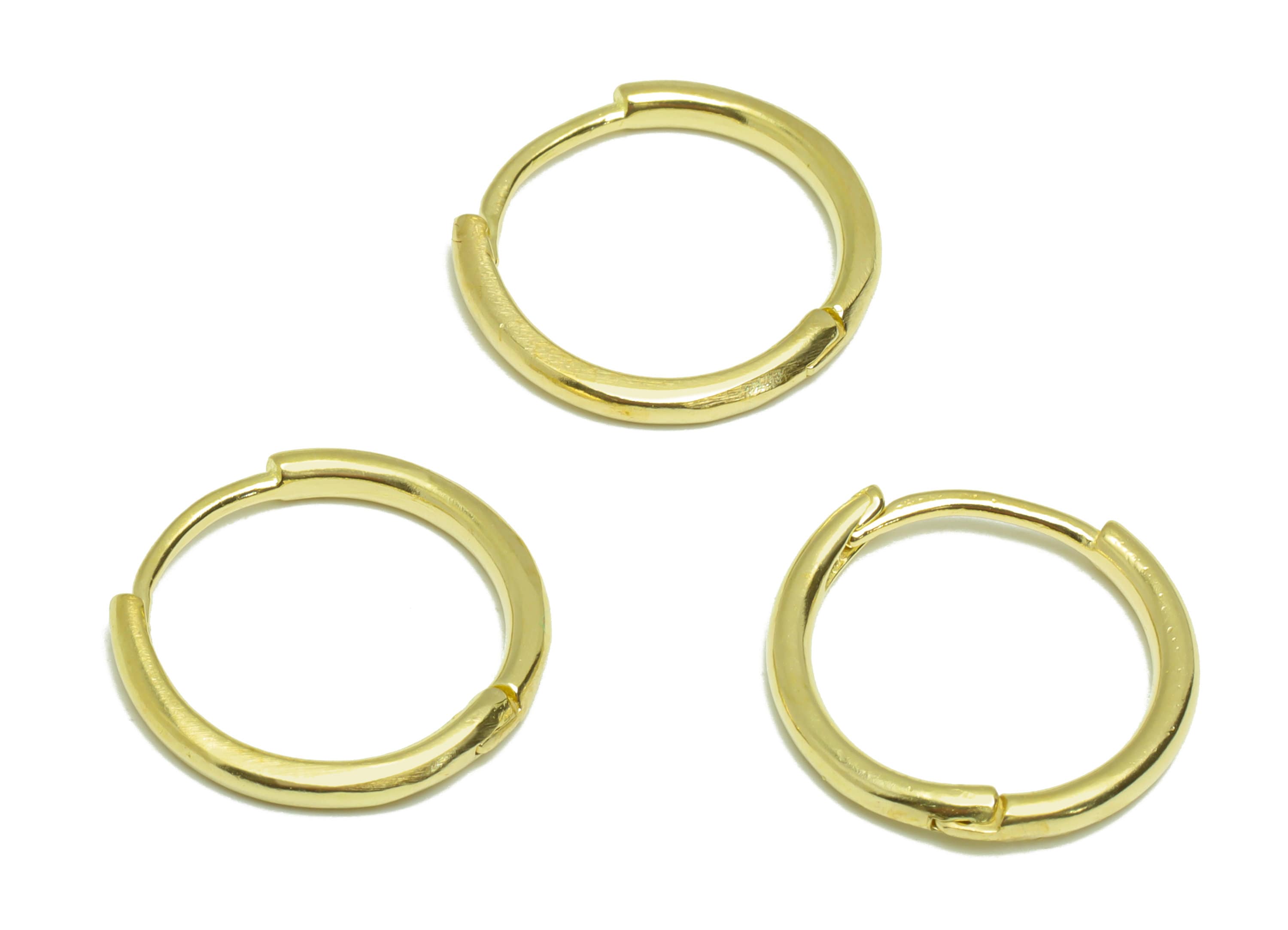 Brass Round Huggie Hoop Earring - Raw Brass Round Hoop Earring - Brass Huggie Hoop Wire Earring - Brass Clasp Earring - 17x16.4x2mm - PP9183 - DOMEDBAZAAR