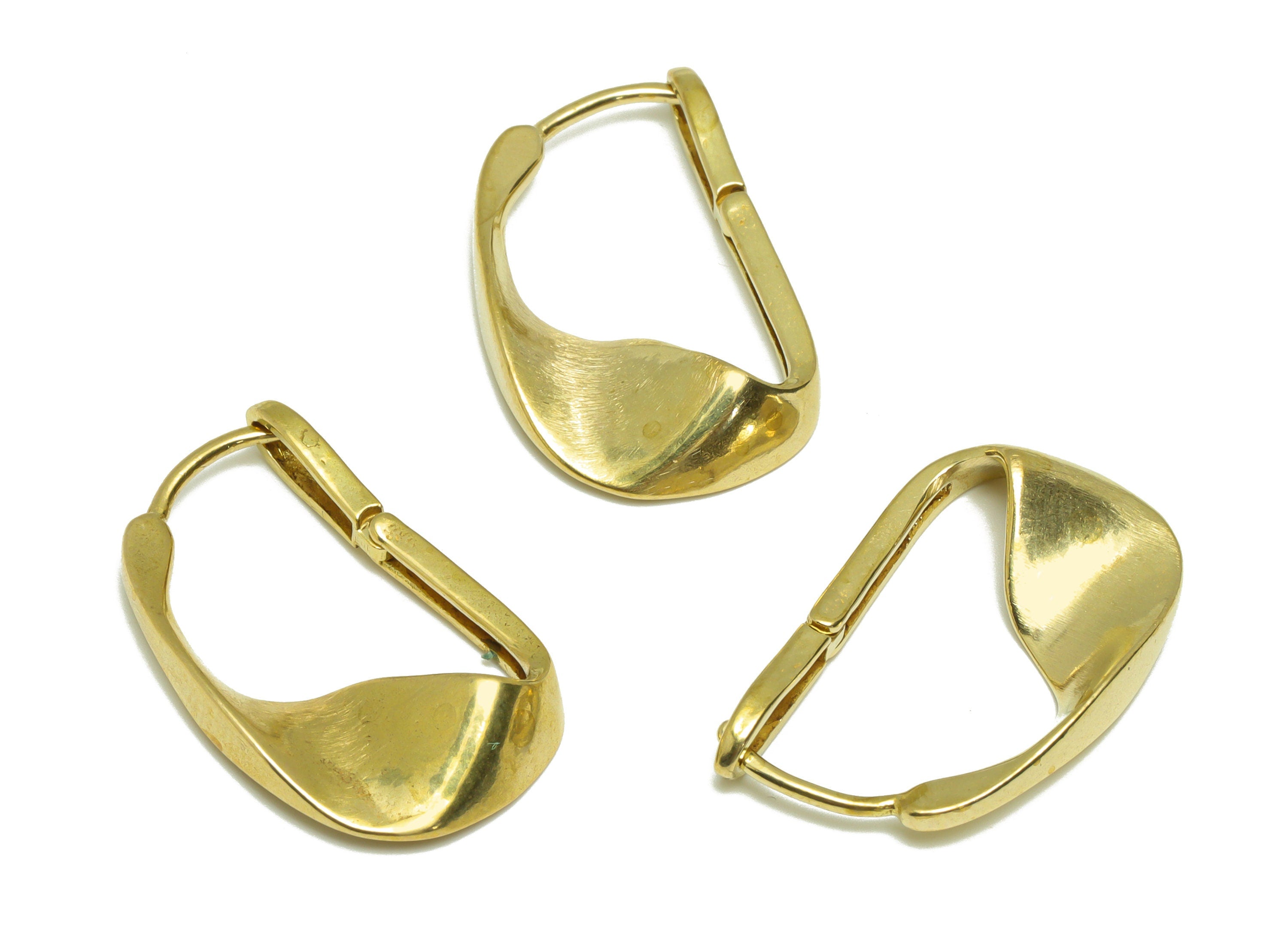 Brass Hammered Huggie Hoop - Raw Brass Earring Clasp - Brass English Back Earring - Brass Geometry Hoop Earring - 27.04x16.52x3.6mm - PP9174 - DOMEDBAZAAR