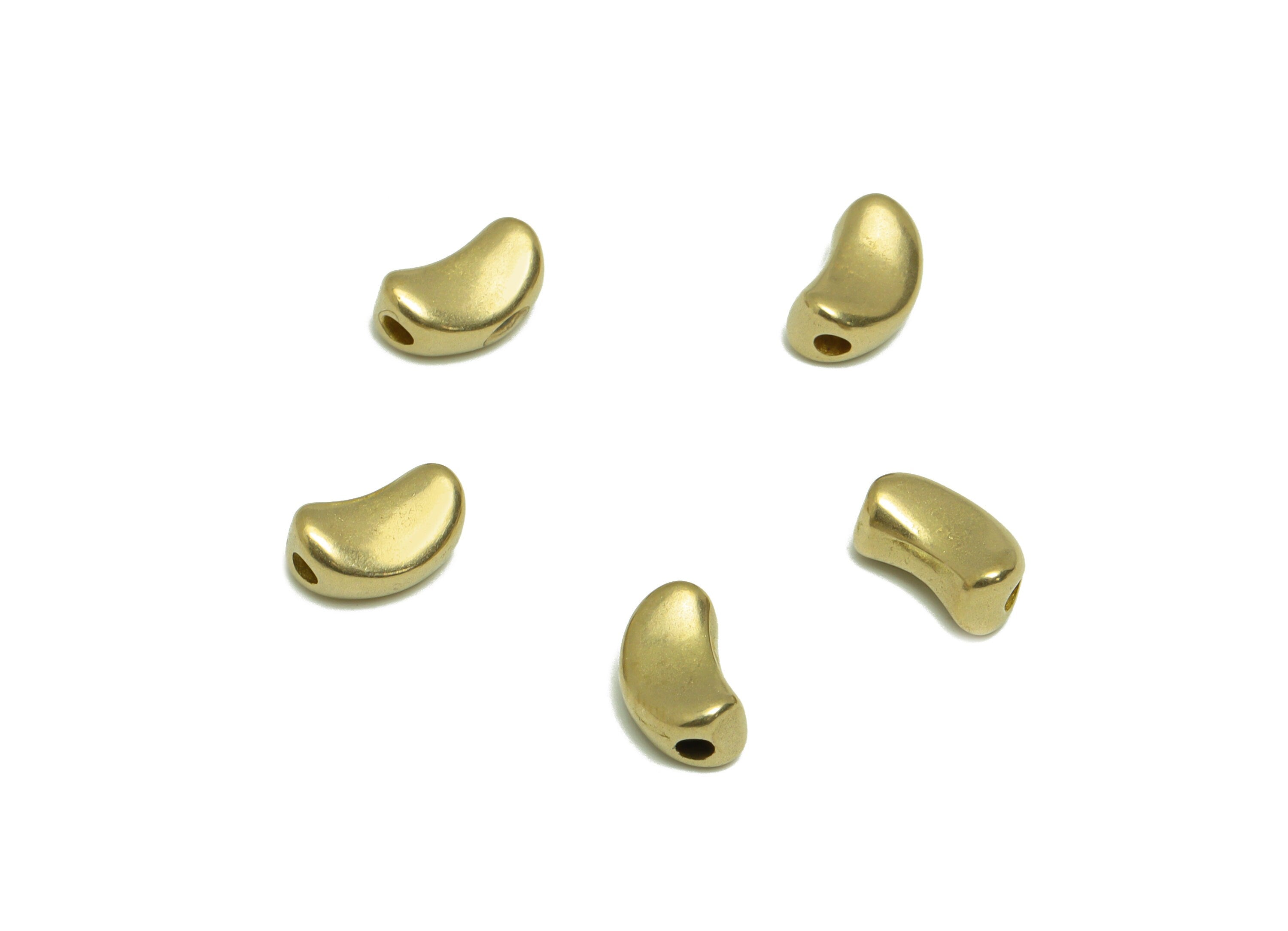 Crescent Bracelet Spacer Beads - Raw Brass Beads Earring - Moon Spacer Bead Earring - For Bracelet - Moon Bracelet Bead - 8x5x4mm - PP9198 - DOMEDBAZAAR
