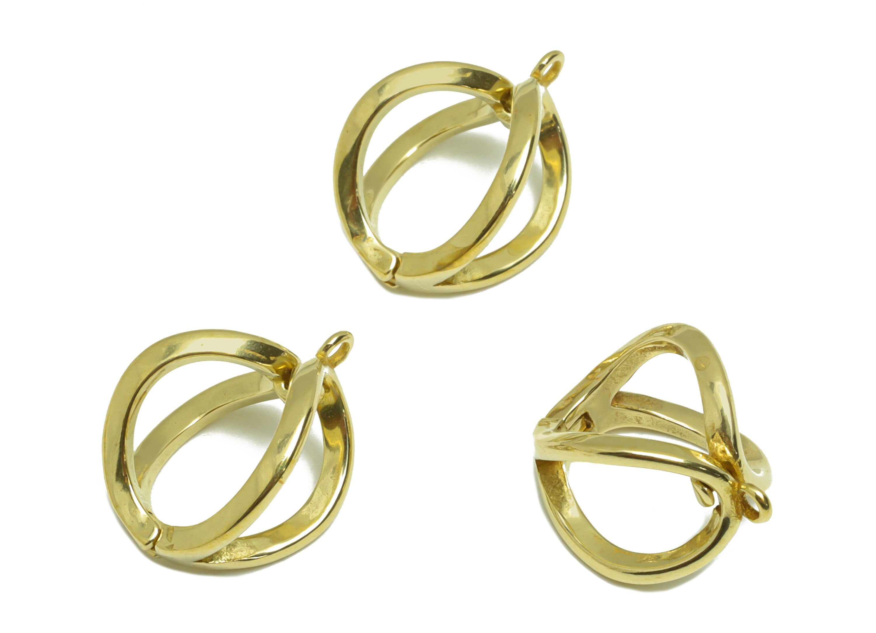 Teardrop Earring Charm - Raw Brass Gemstone Earring Charm - Ball Wire Earring Charm - Gemstone Pendant For Necklace - 16x11x10mm - PP9167 - DOMEDBAZAAR