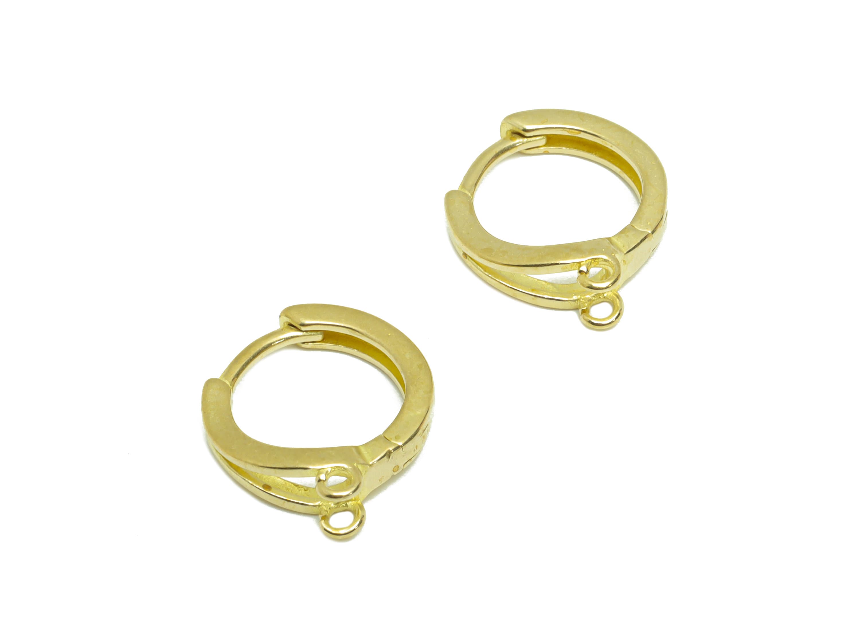Round Huggie Hoop Earring - Raw Brass Drop Earring Clasp With Loop - Brass Circle Clasp Earring - Hoop Earring - 16x12x1mm -PP9276 - DOMEDBAZAAR