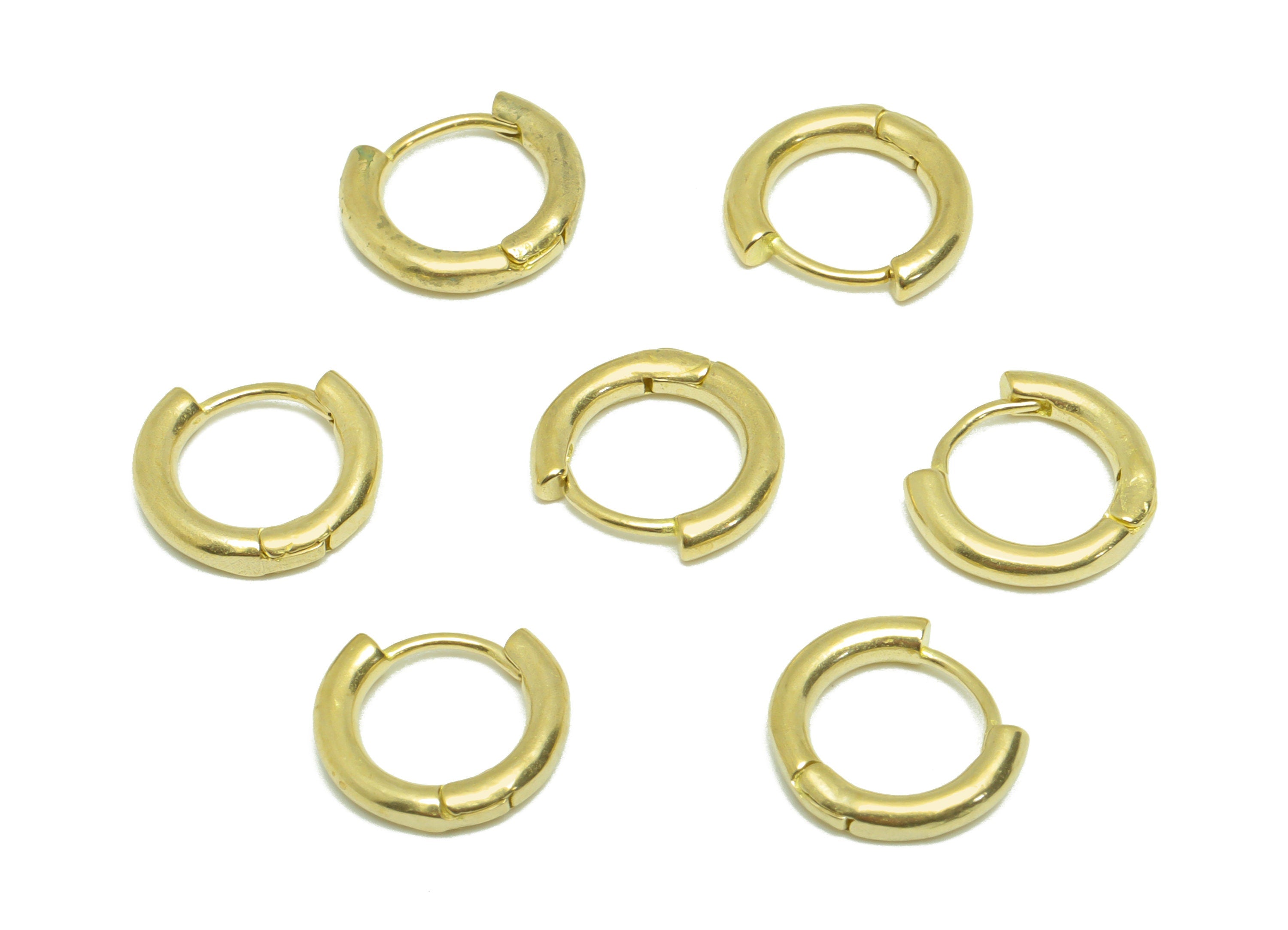 Brass Huggie Hoop Earring For Tassel - Raw Brass Earring Clasp Connector - Brass Clasp Earring - Clasp Hoop Earring - 11x9x1mm - PP9609 - DOMEDBAZAAR