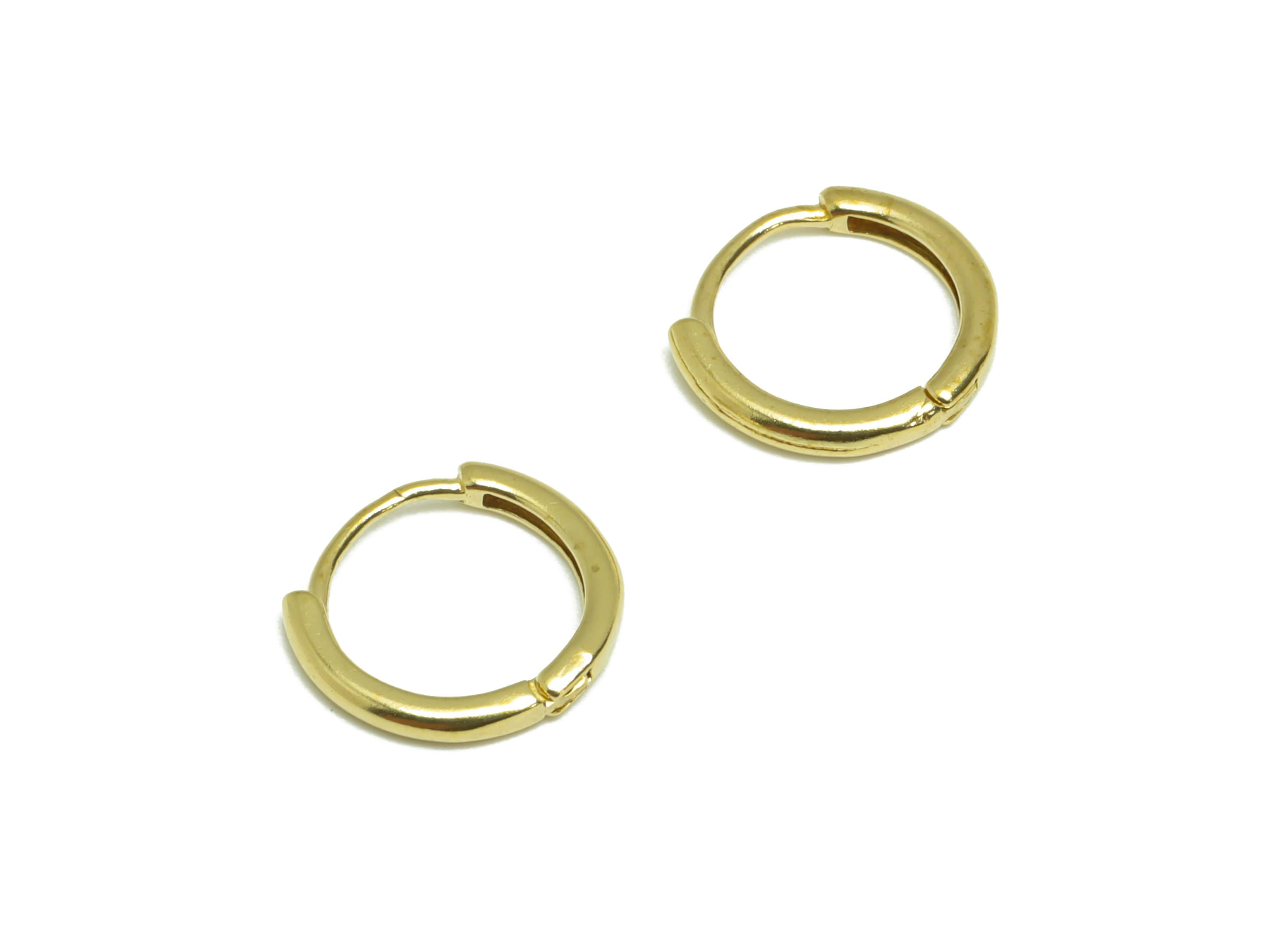Brass Round Huggie Hoop Earring - Raw Brass Hoop Huggie Earring With Loop - Brass Circle Huggie Hoop Earring - 10.90x11.89x1.6mm - PP9512 - DOMEDBAZAAR