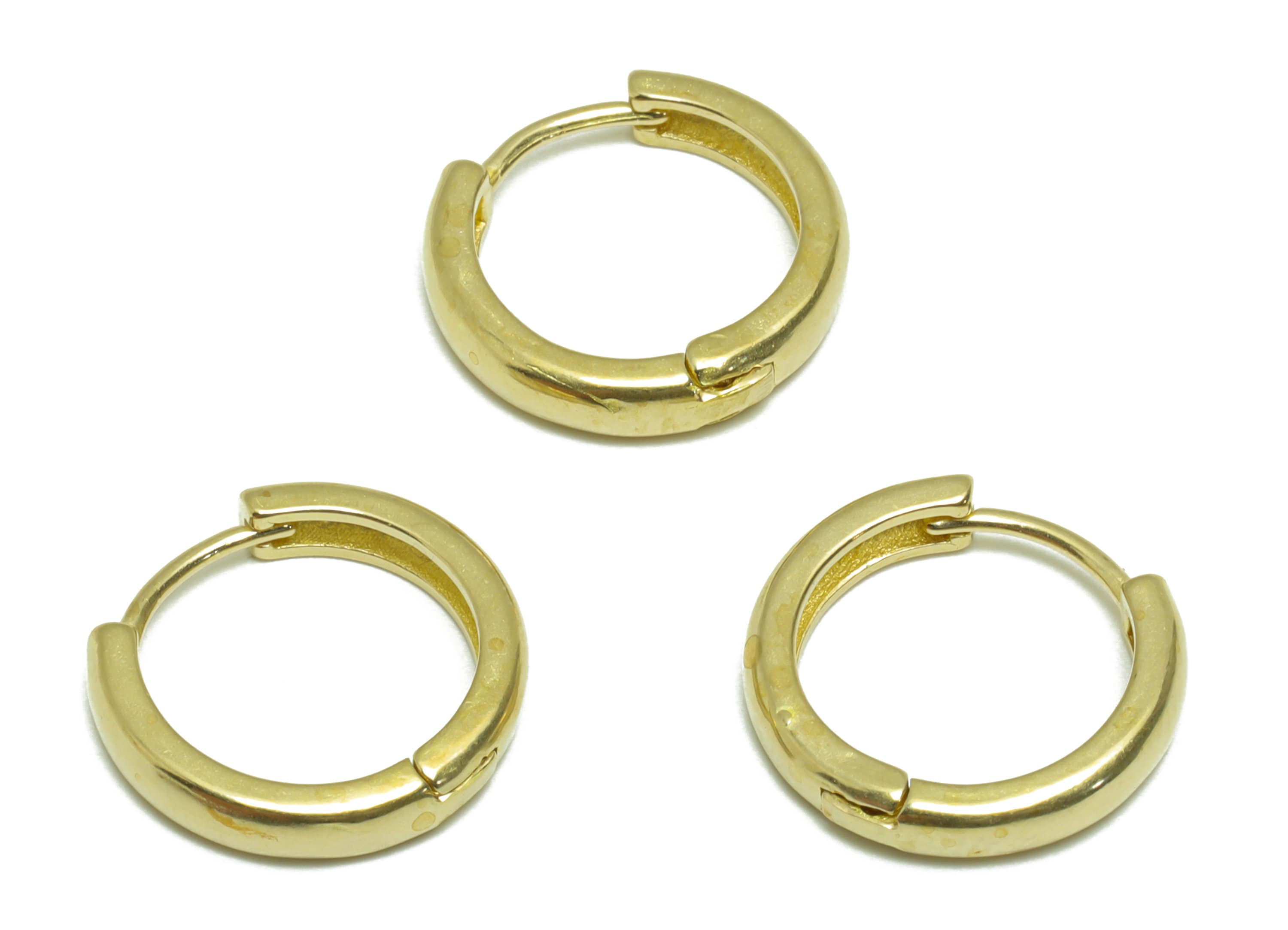 Brass Round Huggie Hoop Earring - Raw Brass Circle Wire Earring Clasp - Brass Clasp Earring - Clasp Hoop Earring - 15.8x14.2x3.1mm - PP9651 - DOMEDBAZAAR