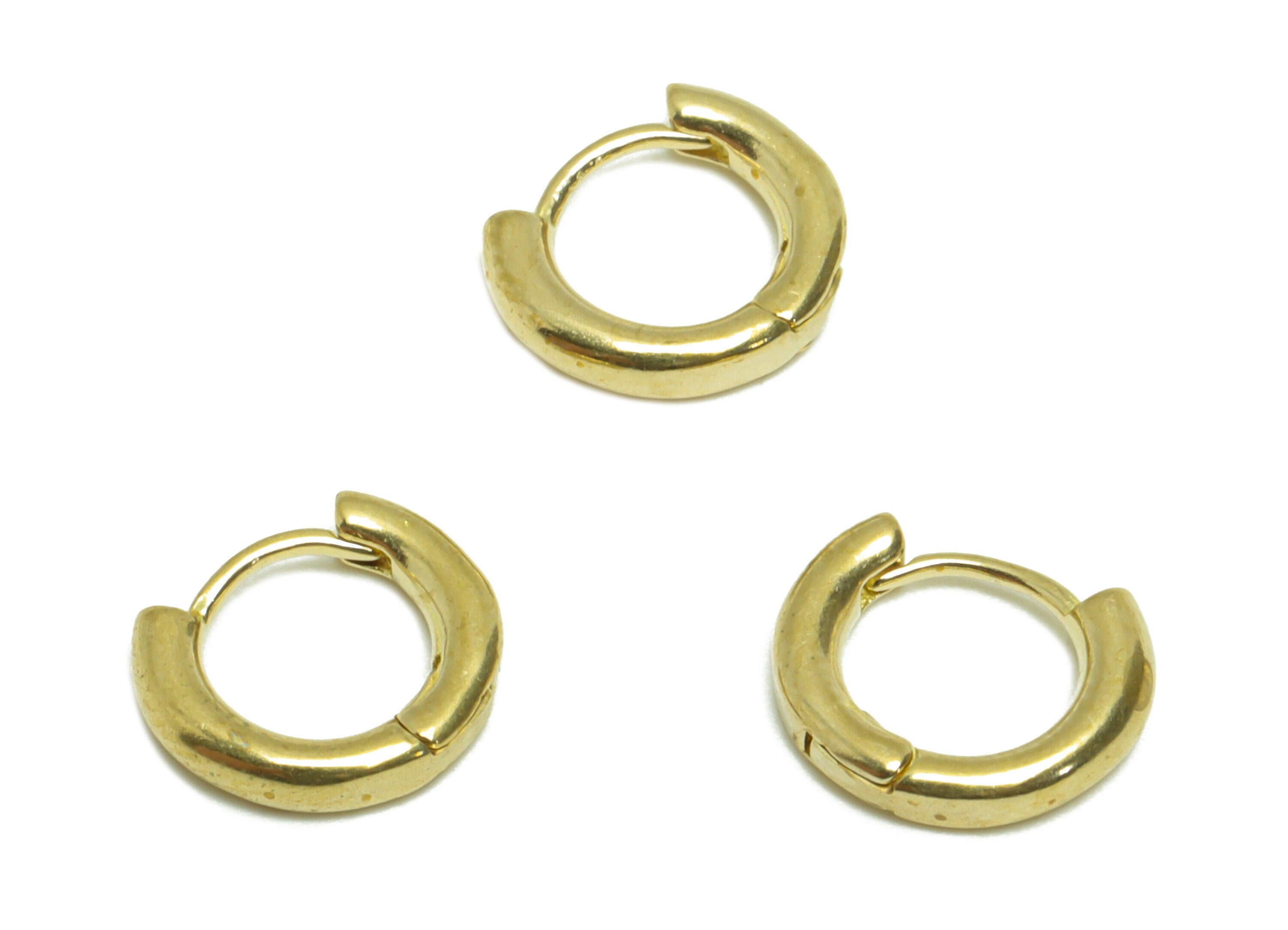 Brass Round Huggie Hoop Earring - Raw Brass Circle Wire Earring Clasp - Brass Geometry Earring - Mini Hoop Earring - 9.9x8.4x2.02mm - PP9646 - DOMEDBAZAAR