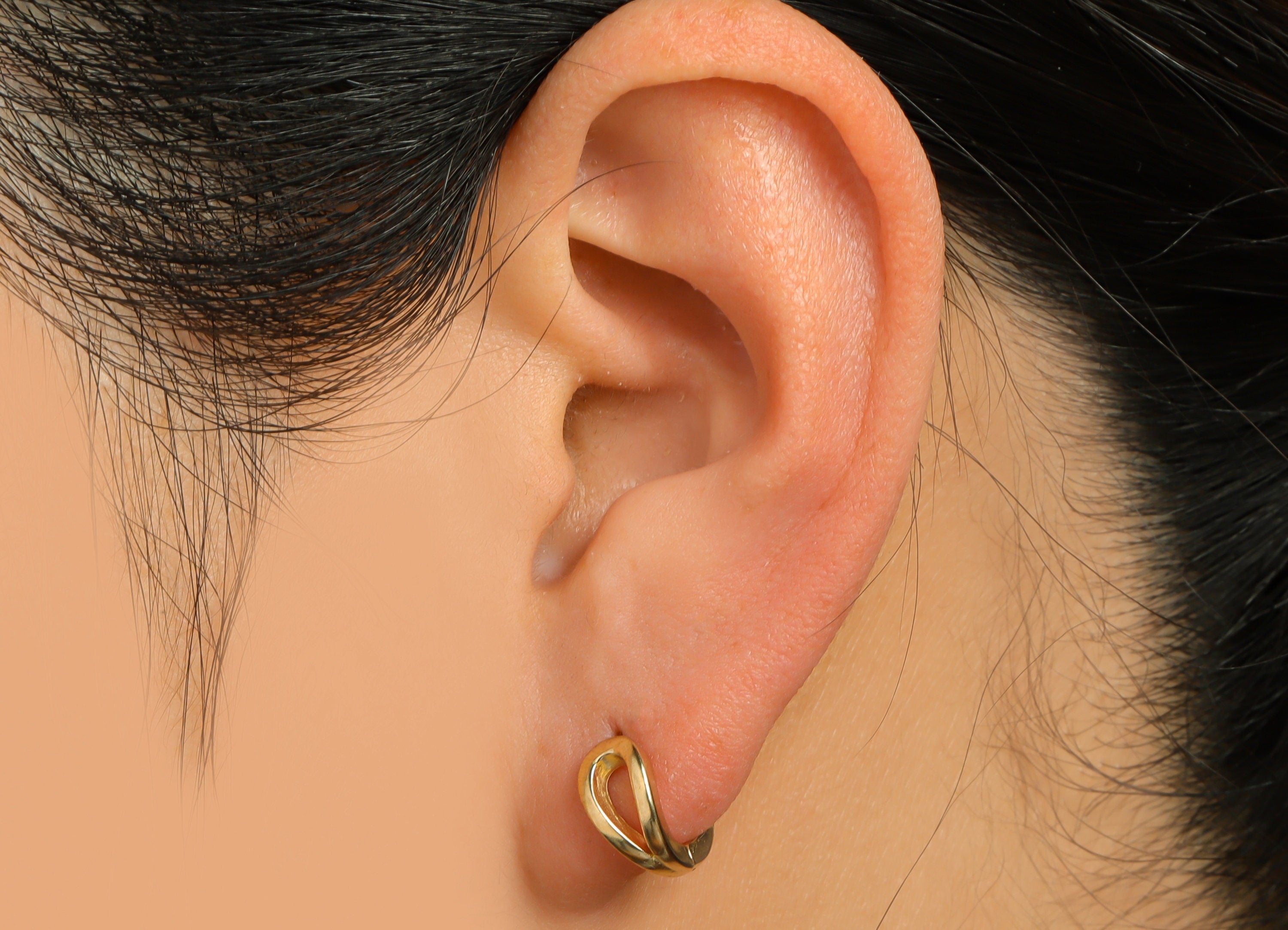 Brass Drop Huggie Hoop Earring - Raw Brass Teardrop Wire Earring Clasp - Brass Mini Huggie Hoop Earring - 12.5x11.4x5.75mm - PP9713 - DOMEDBAZAAR