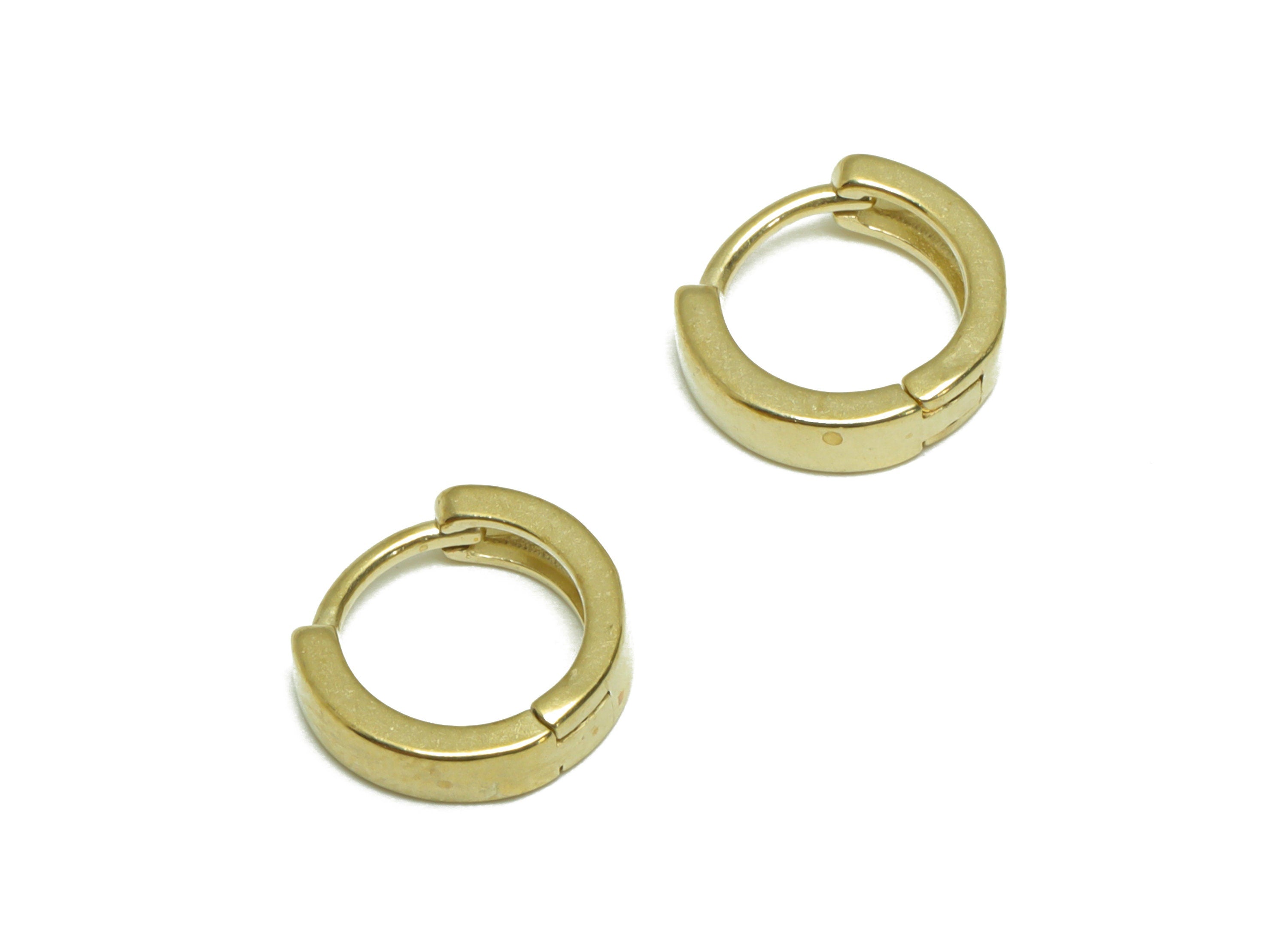 Brass Round Huggie Hoop Earring - Raw Brass Circle Hoop Wire Earring - Brass Minimalist Huggie Hoop Earring - 11x10.4x2.83mm - PP9814 - DOMEDBAZAAR