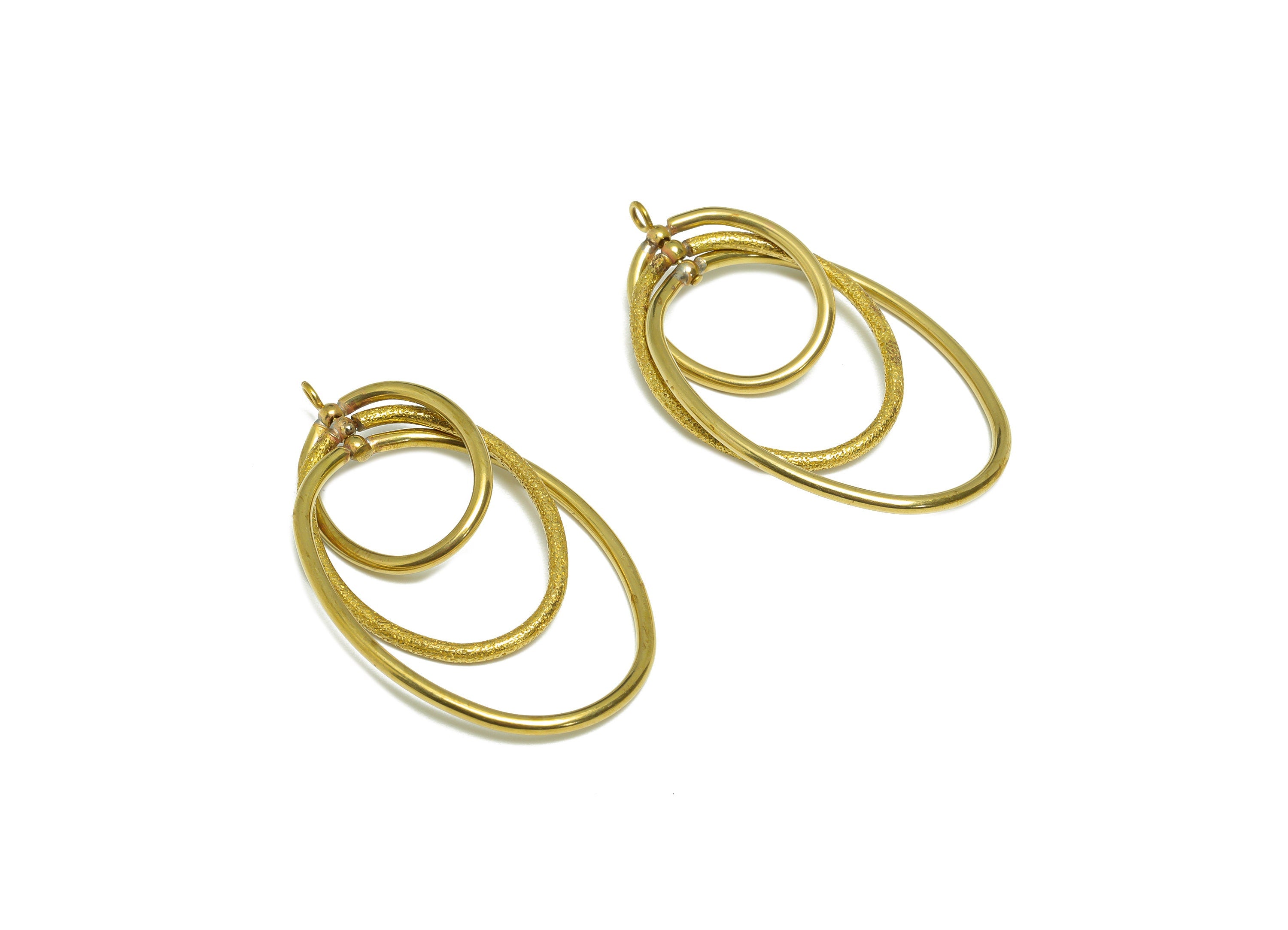 Brass Oval Earring Charm - Raw Brass Textured Earring Charm - Oval Interlock Hoop Earring - Dangle Charm - 45.17x28.78x1.62mm - PP9372 - DOMEDBAZAAR