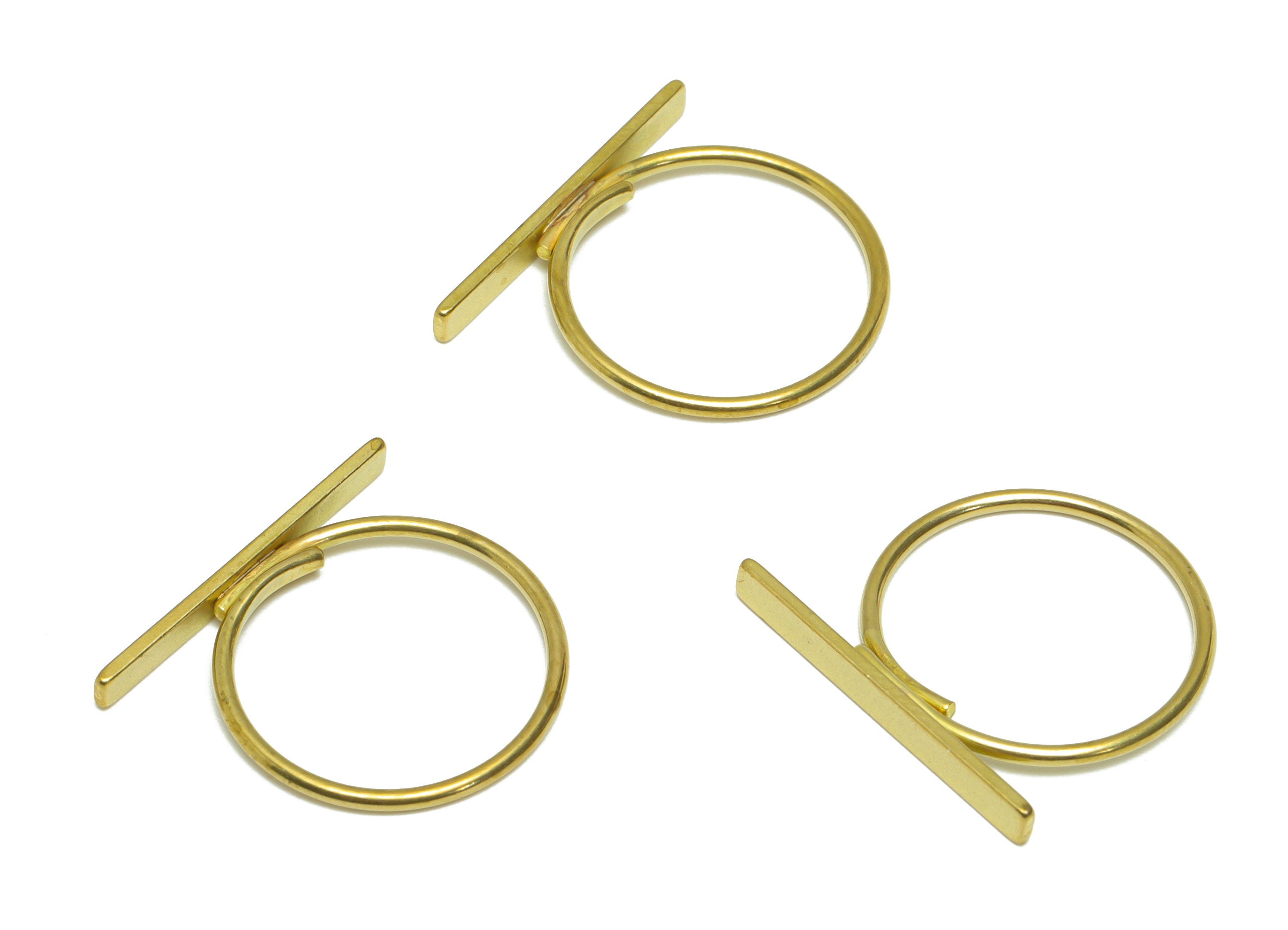 Brass Adjustable Rectangle Ring - Raw Brass Ring Settings - Brass Rectangle Rings - Ring Adjustable Finding - Bar Ring - 20x21x1mm - PP9369 - DOMEDBAZAAR