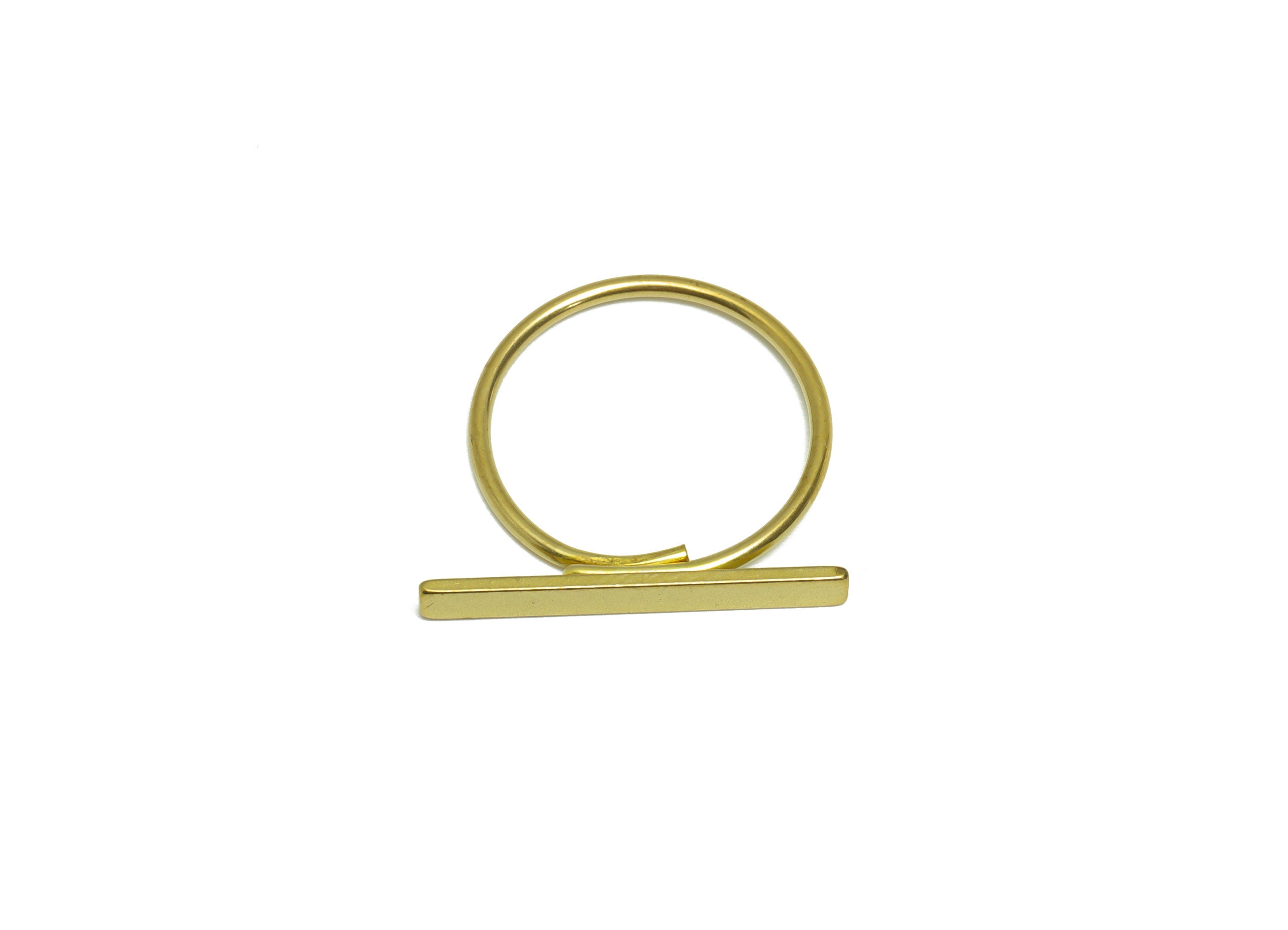 Brass Adjustable Rectangle Ring - Raw Brass Ring Settings - Brass Rectangle Rings - Ring Adjustable Finding - Bar Ring - 20x21x1mm - PP9369 - DOMEDBAZAAR
