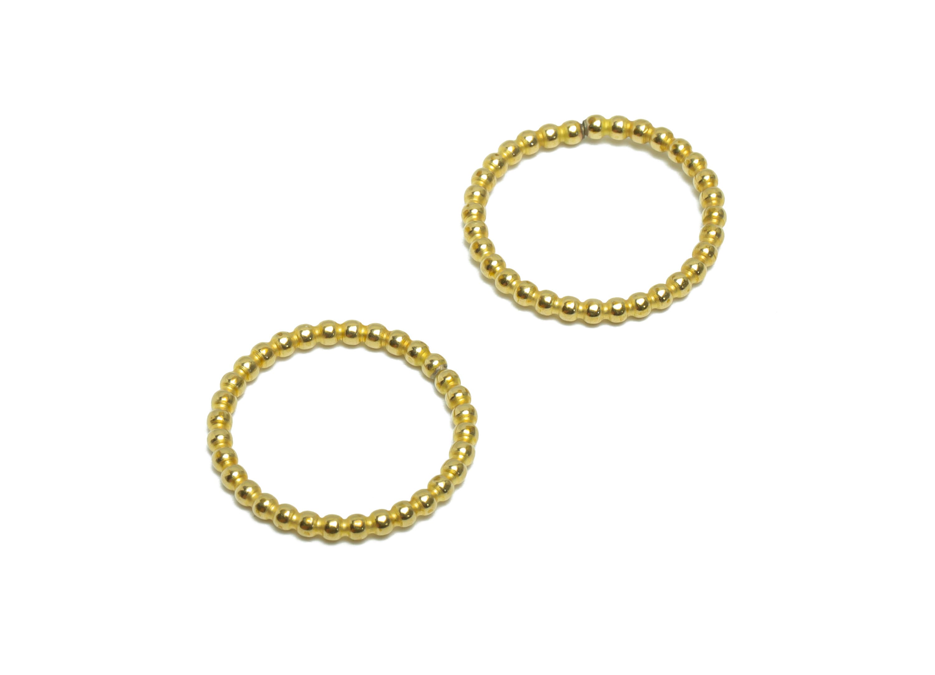 16mm Ball Wire Chian Ring - Raw Brass Dainty Beaded Band - Brass Solid Gold Thin Ring - Brass Beaded Ring - 20x20x1.76mm - PP9404 - DOMEDBAZAAR