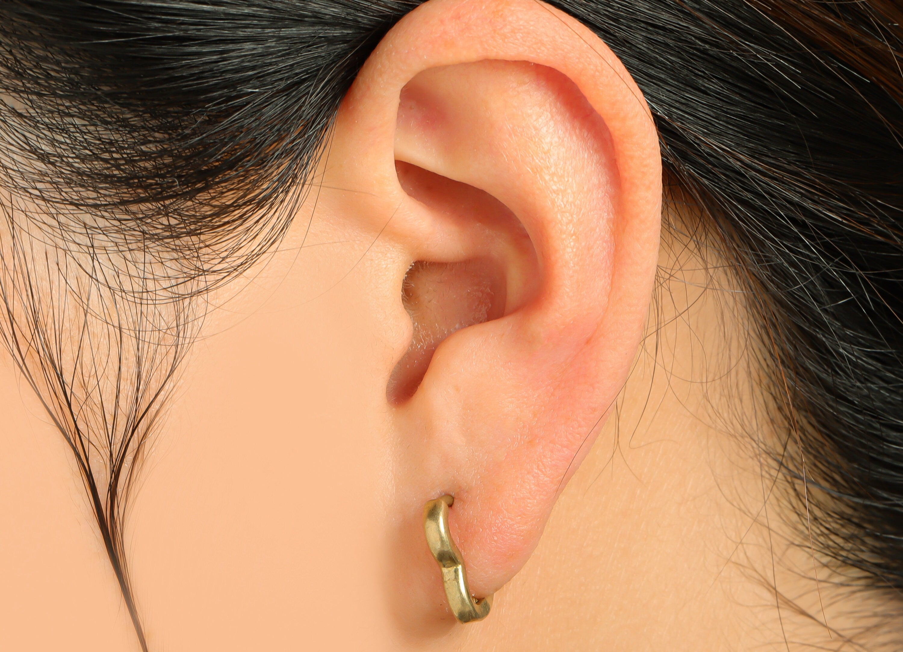 Brass Heart Huggie Clasp Earring - Raw Brass Heart Hoop Clasp Earring - Brass Hoop Earring - Heart Hoop Earring - 13.4x13.78x2.34mm - PP9538 - DOMEDBAZAAR