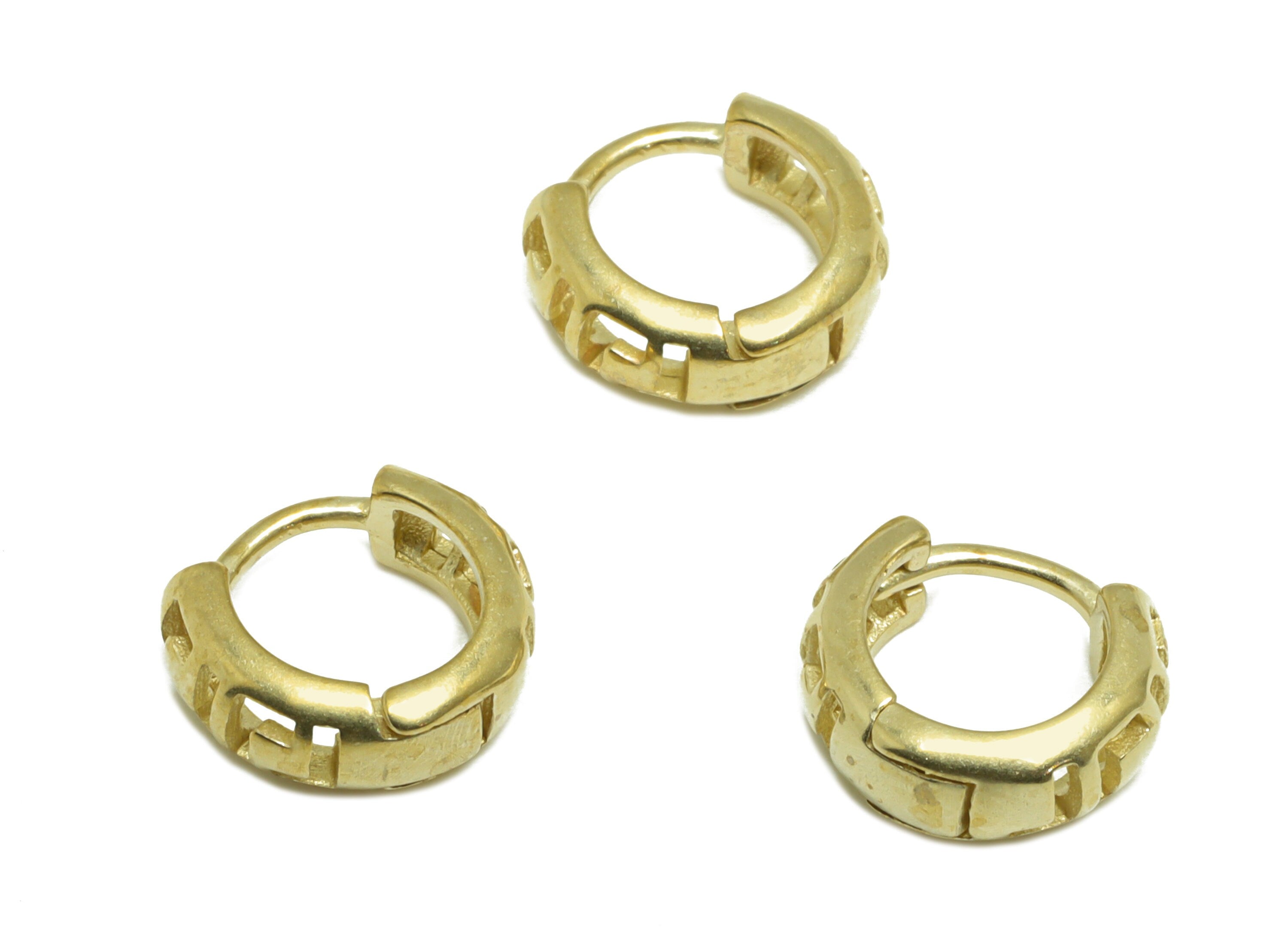 Brass Round Huggie Hoop Earring - Raw Brass Hollow Hoop Wire Earring - Brass Minimalist Huggie Hoop Earring - 10x9.3x3.8mm- PP9813 - DOMEDBAZAAR