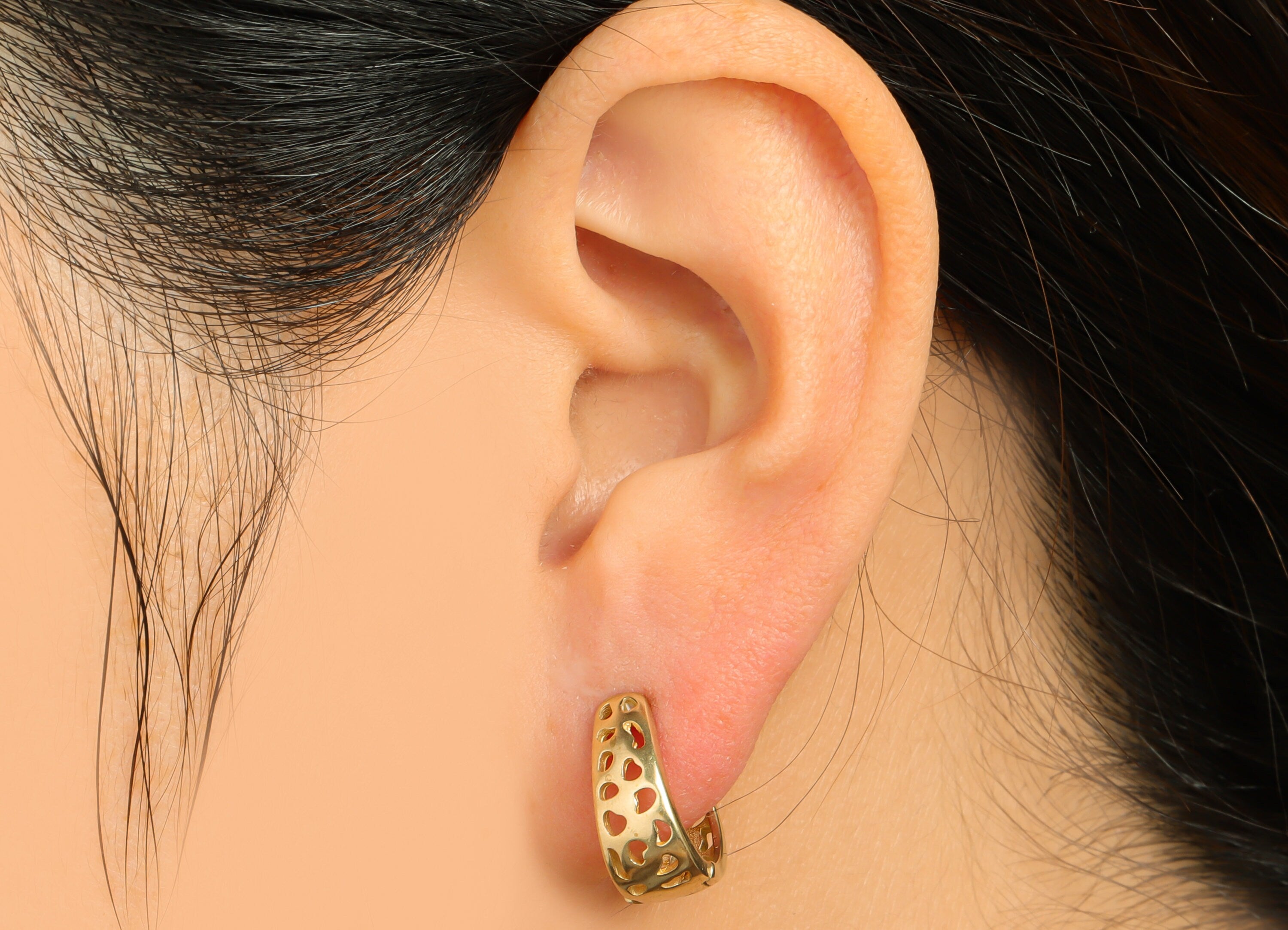 Brass Drop Huggie Hoop Earring - Raw Brass Horseshoe Hoop Wire Earring - Brass Teardrop Clasp Huggie Hoop Earring - 15x13.9x6.8mm- PP9815 - DOMEDBAZAAR